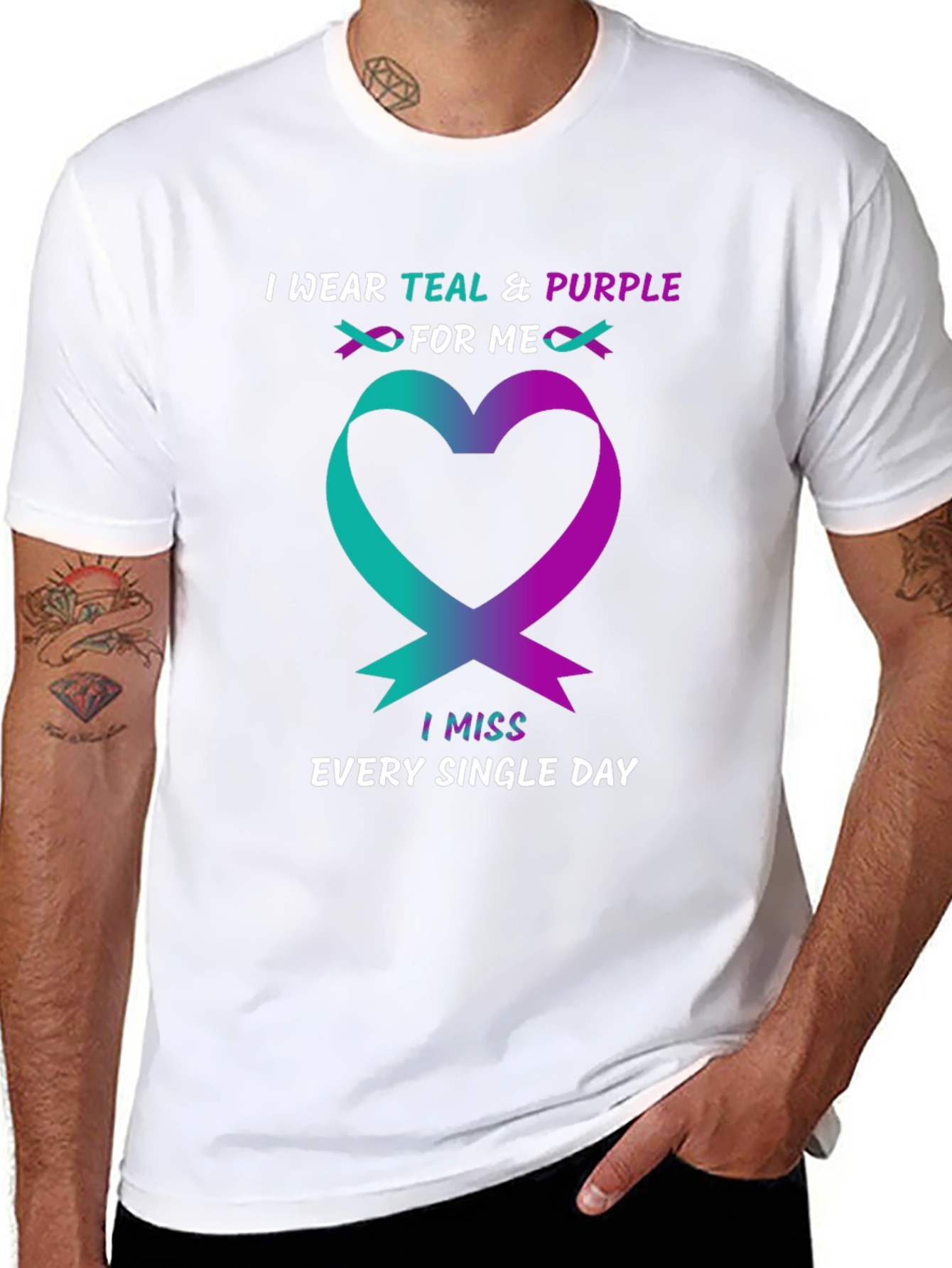 Teal & Purple Heart Remembrance T-Shirt