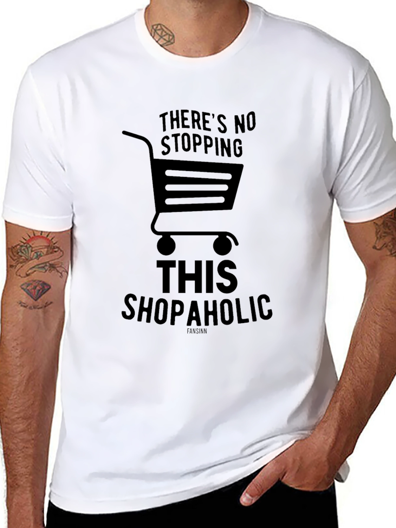 Shopaholic Graphic Tee - Black Cotton Shirt