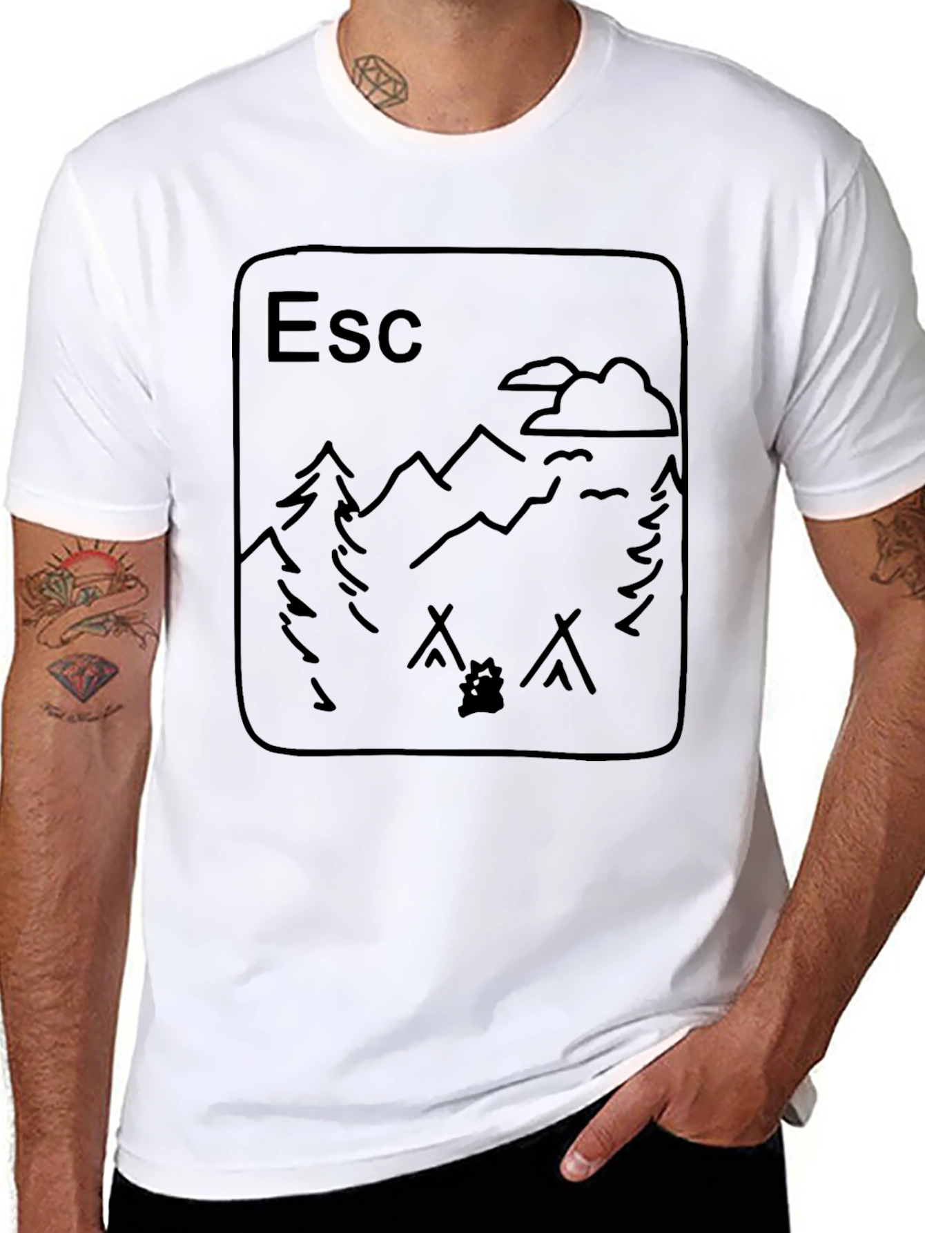 Escape Graphic Tee - Camping Adventure Shirt