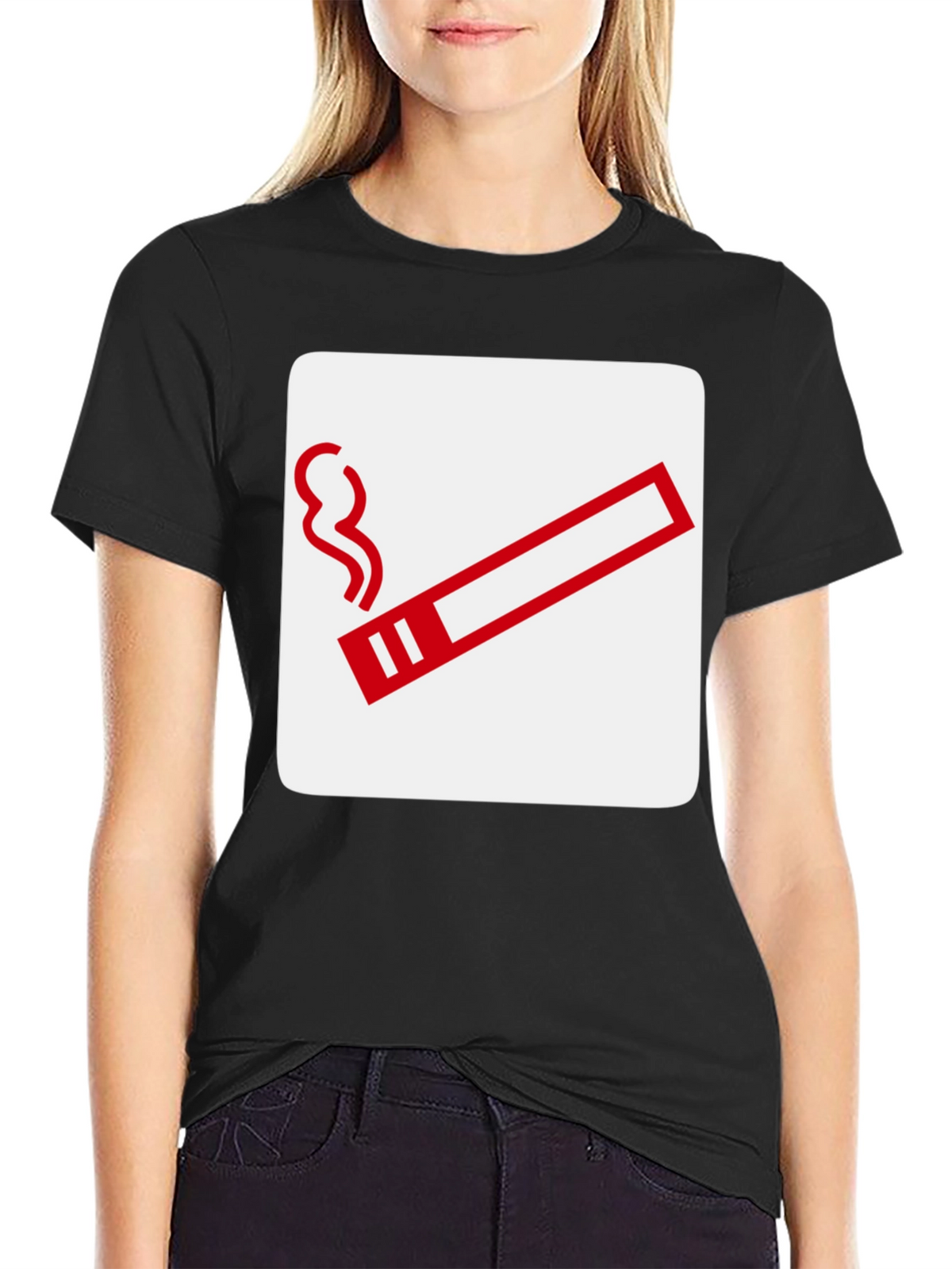 Smoking Area Graphic Tee - Black Cotton T-Shirt