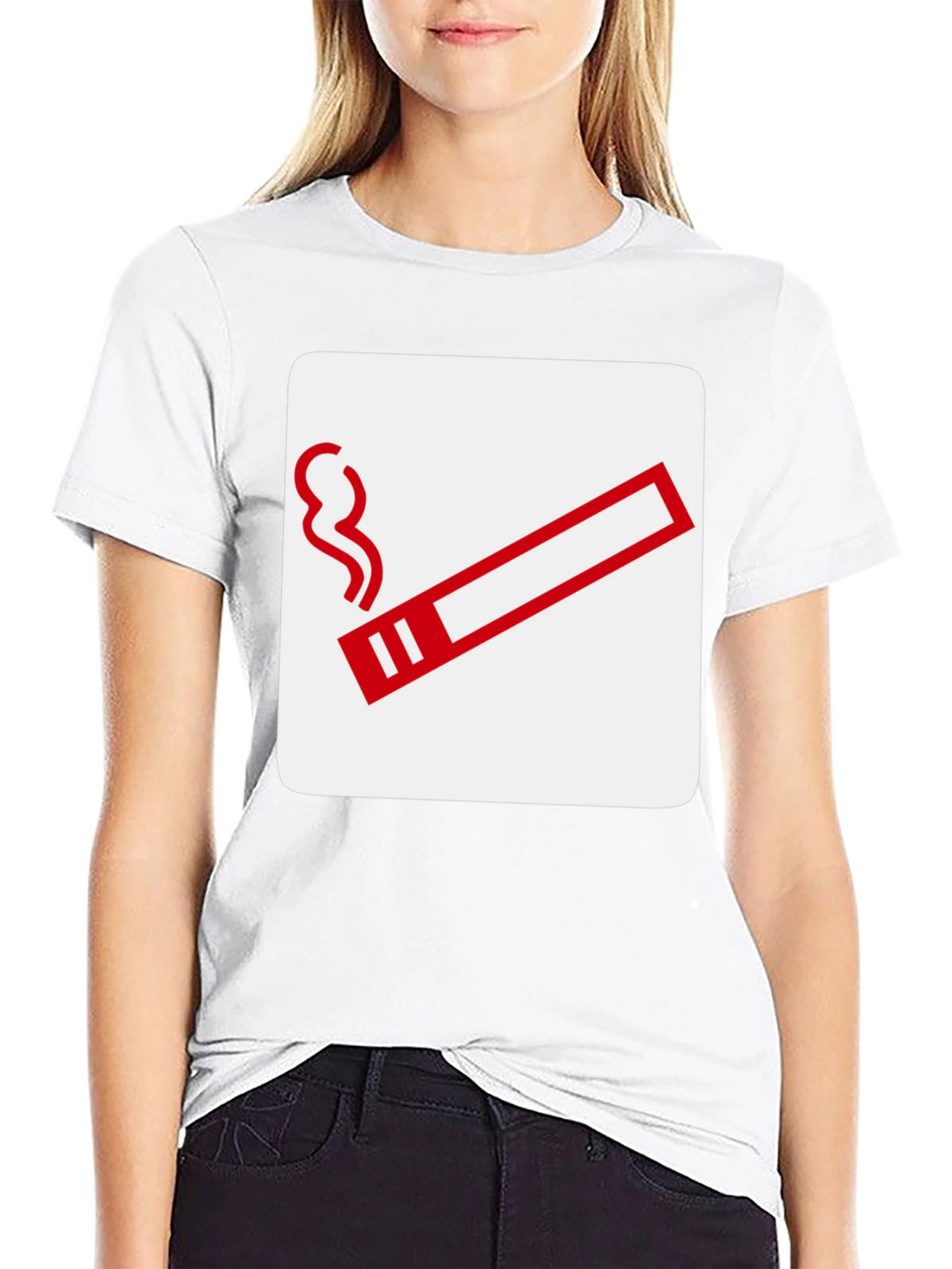 Smoking Area Graphic Tee - Black Cotton T-Shirt
