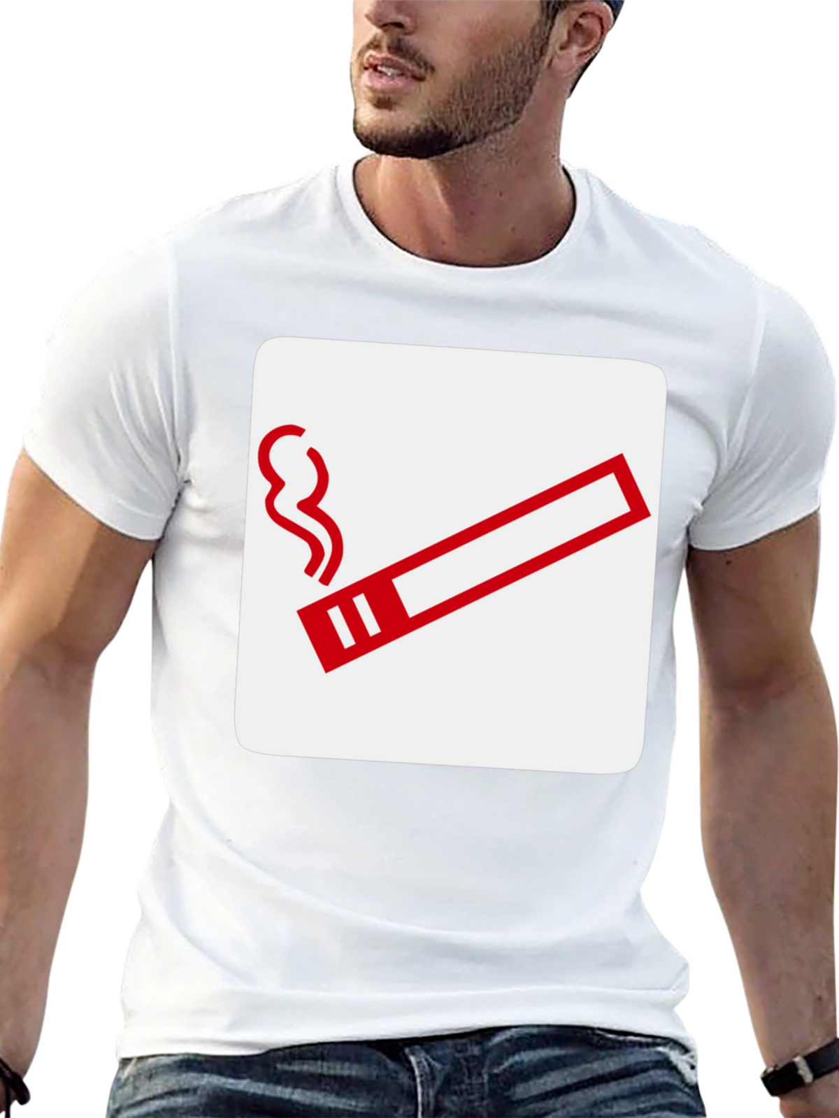 Smoking Area Graphic Tee - Black Cotton T-Shirt