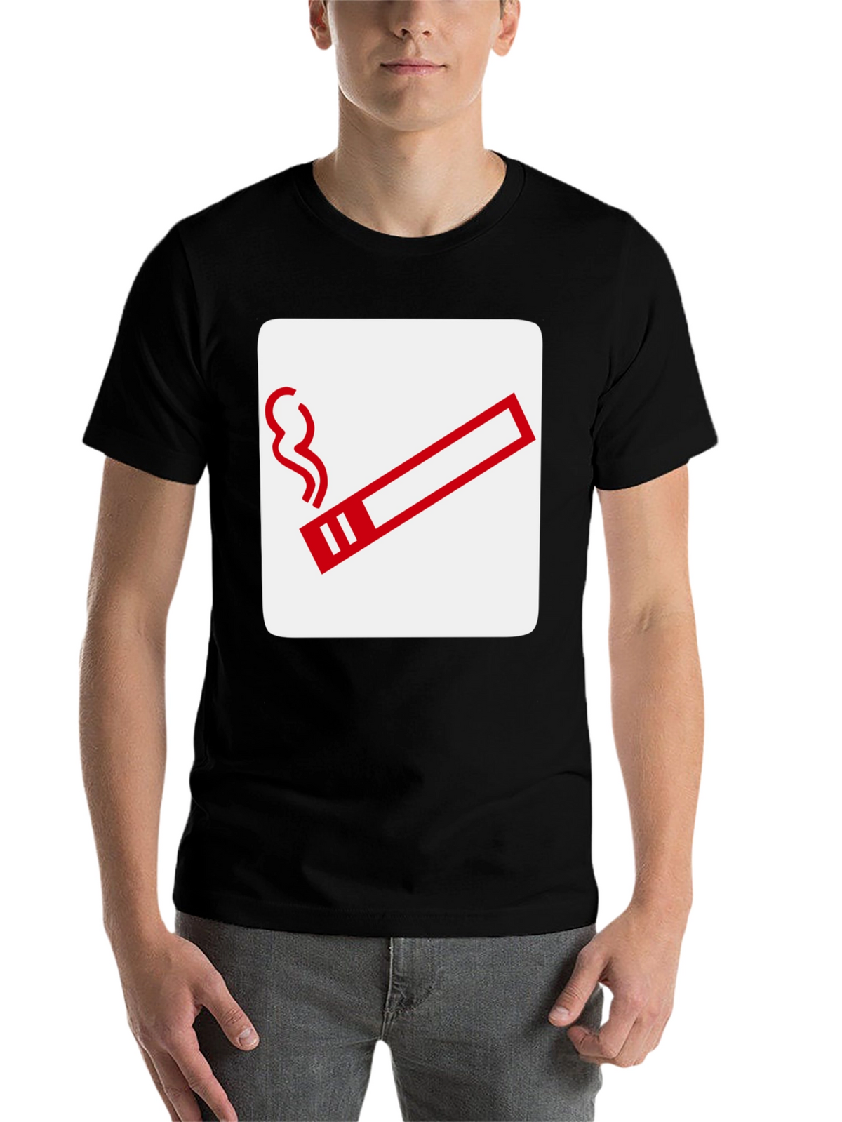 Smoking Area Graphic Tee - Black Cotton T-Shirt