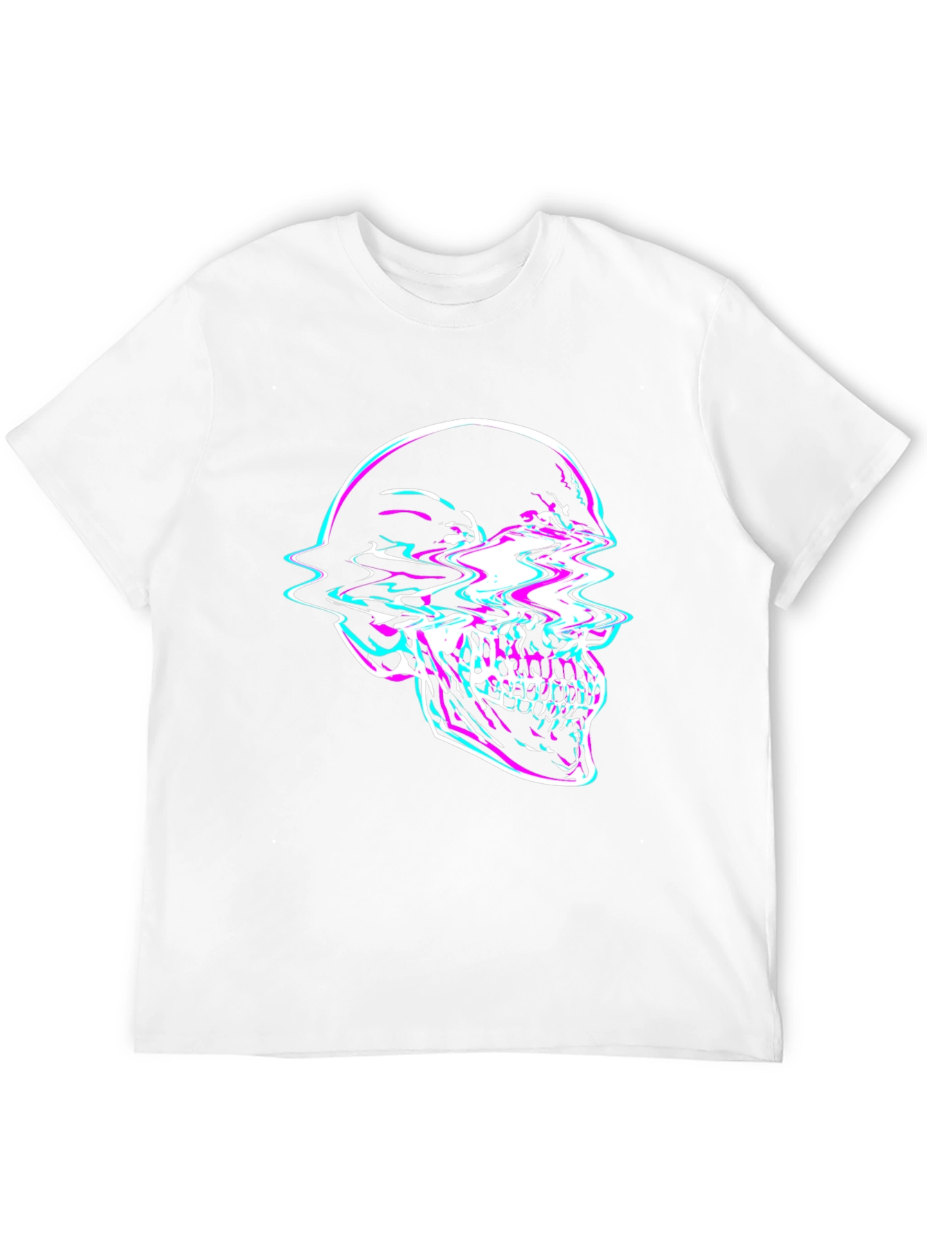 Glitch Skull Graphic Tee - Edgy Fashion