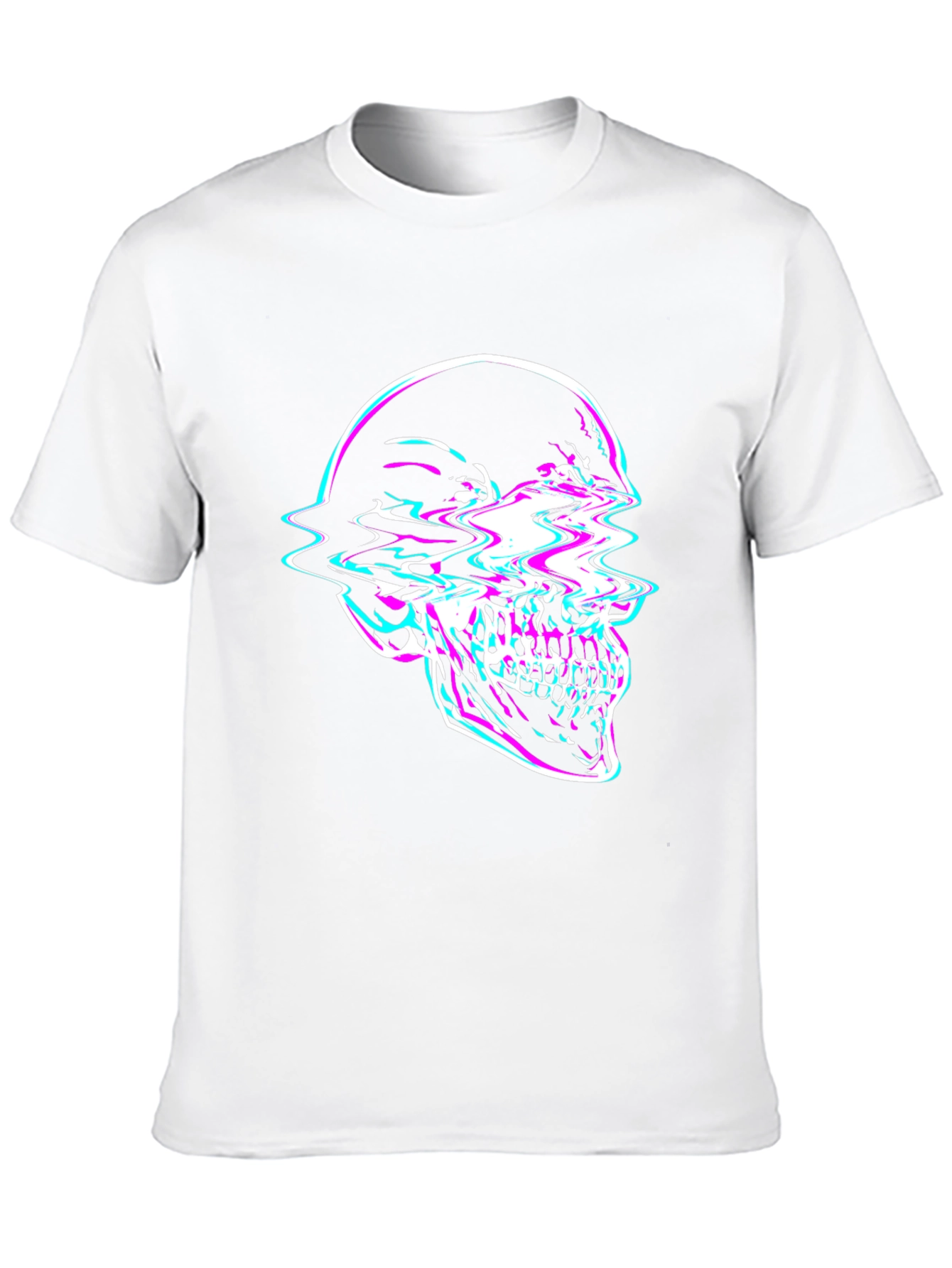 Glitch Skull Graphic Tee - Edgy Fashion