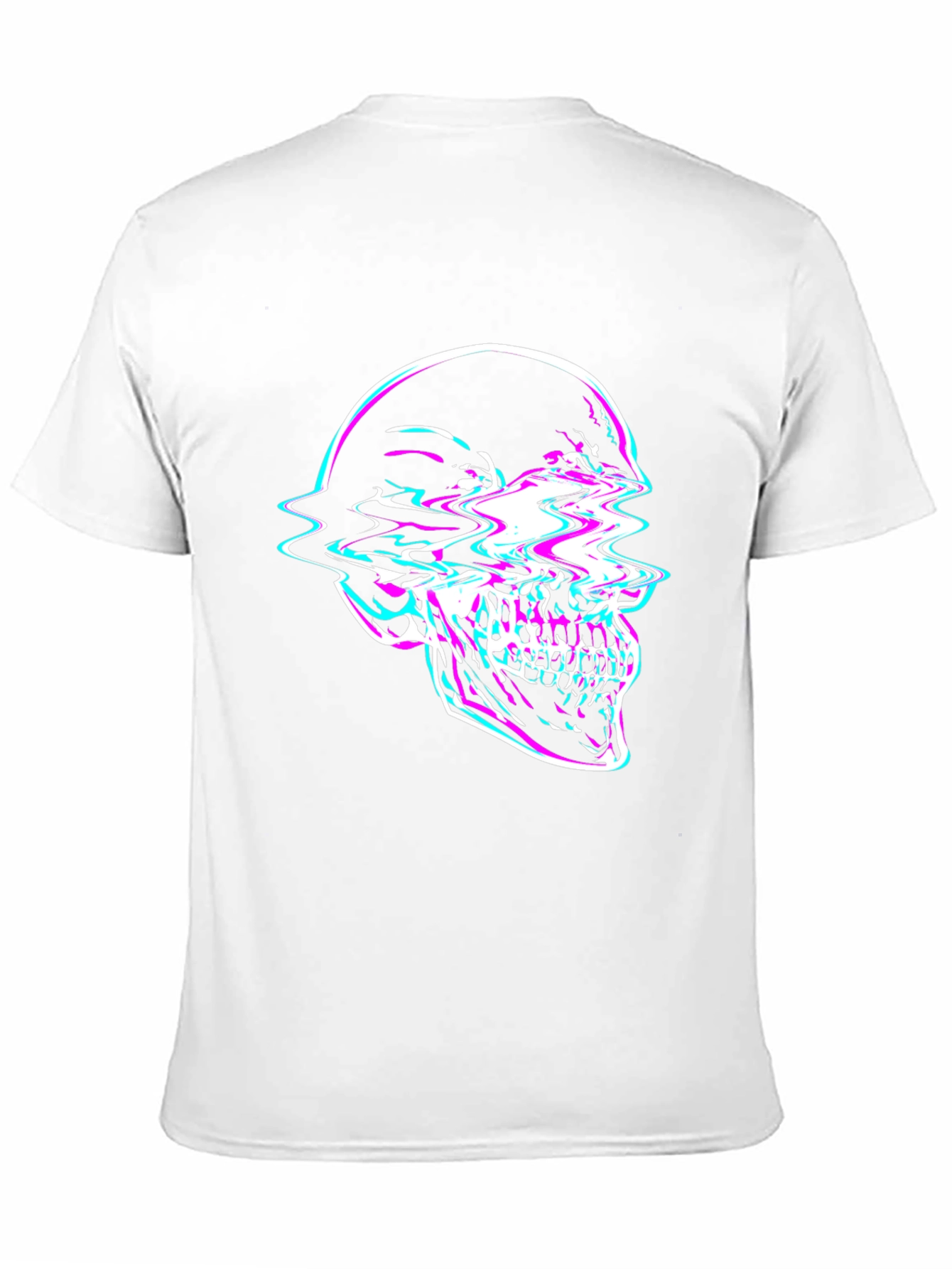 Glitch Skull Graphic Tee - Edgy Fashion