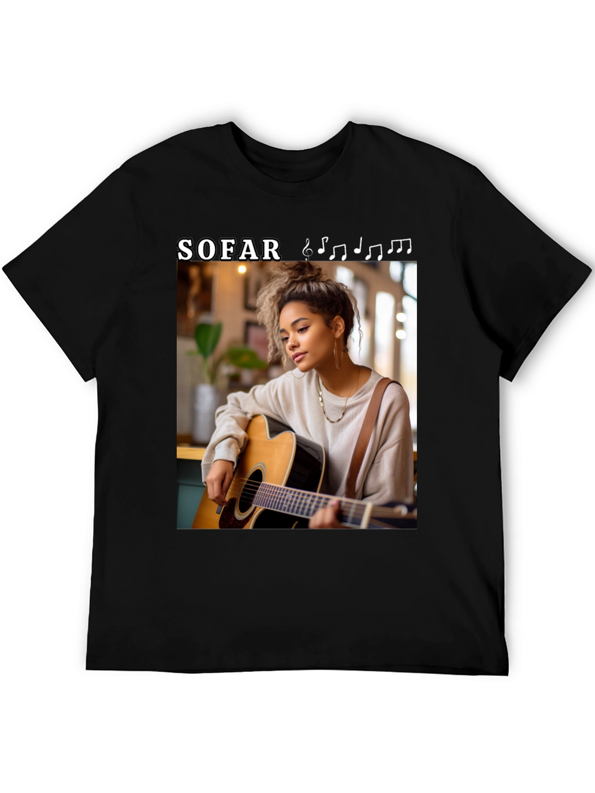 Sofar Sounds Woman Guitarist Black T-Shirt