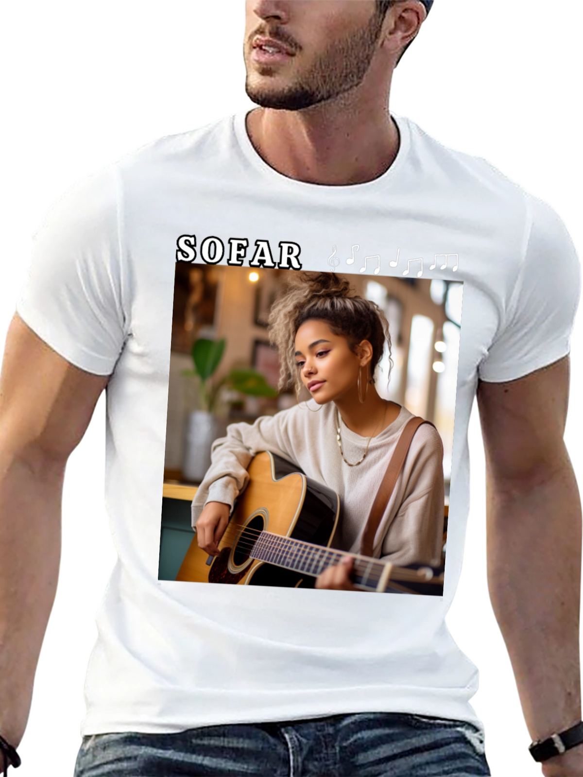 Sofar Sounds Woman Guitarist Black T-Shirt