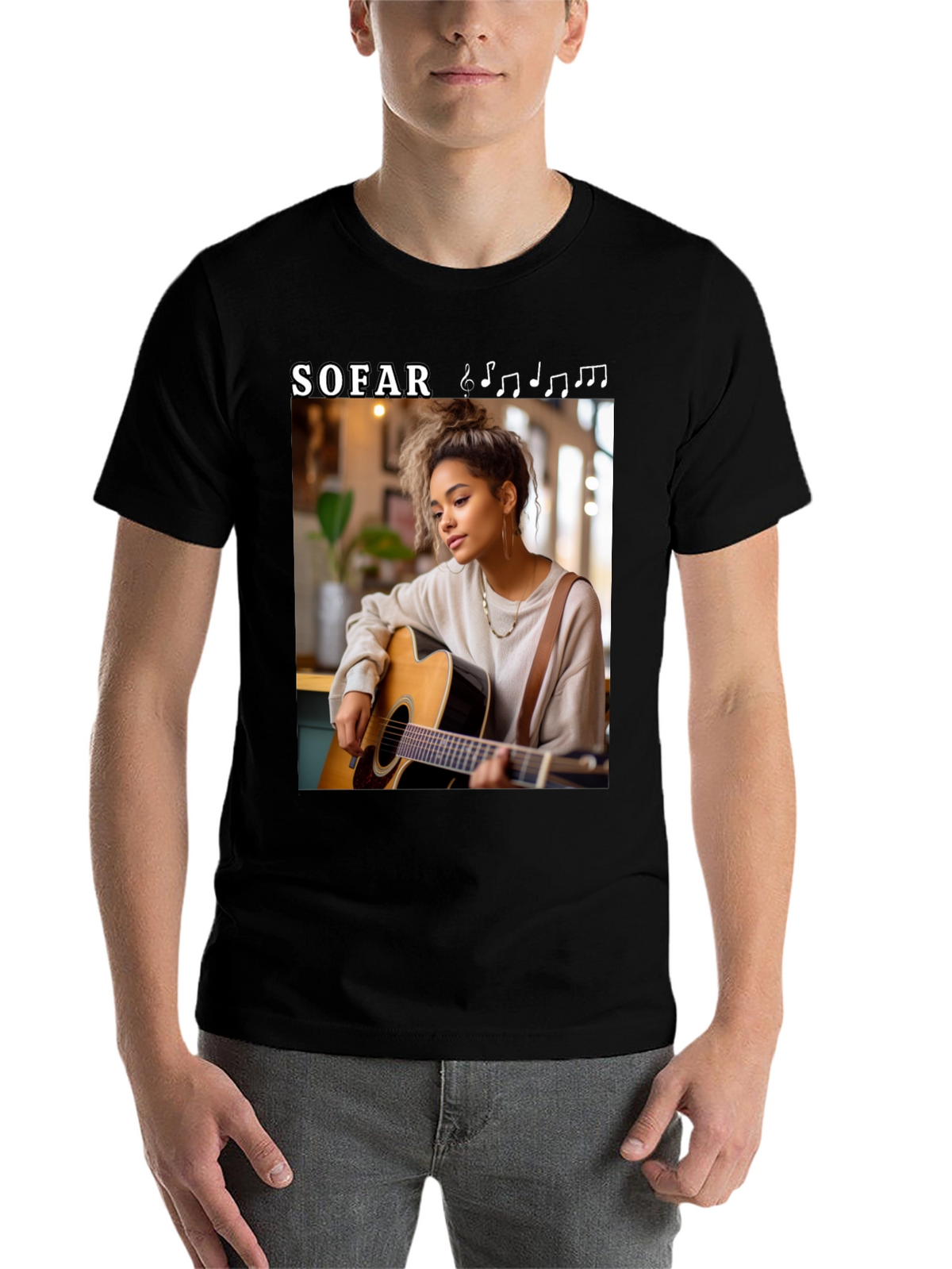 Sofar Sounds Woman Guitarist Black T-Shirt