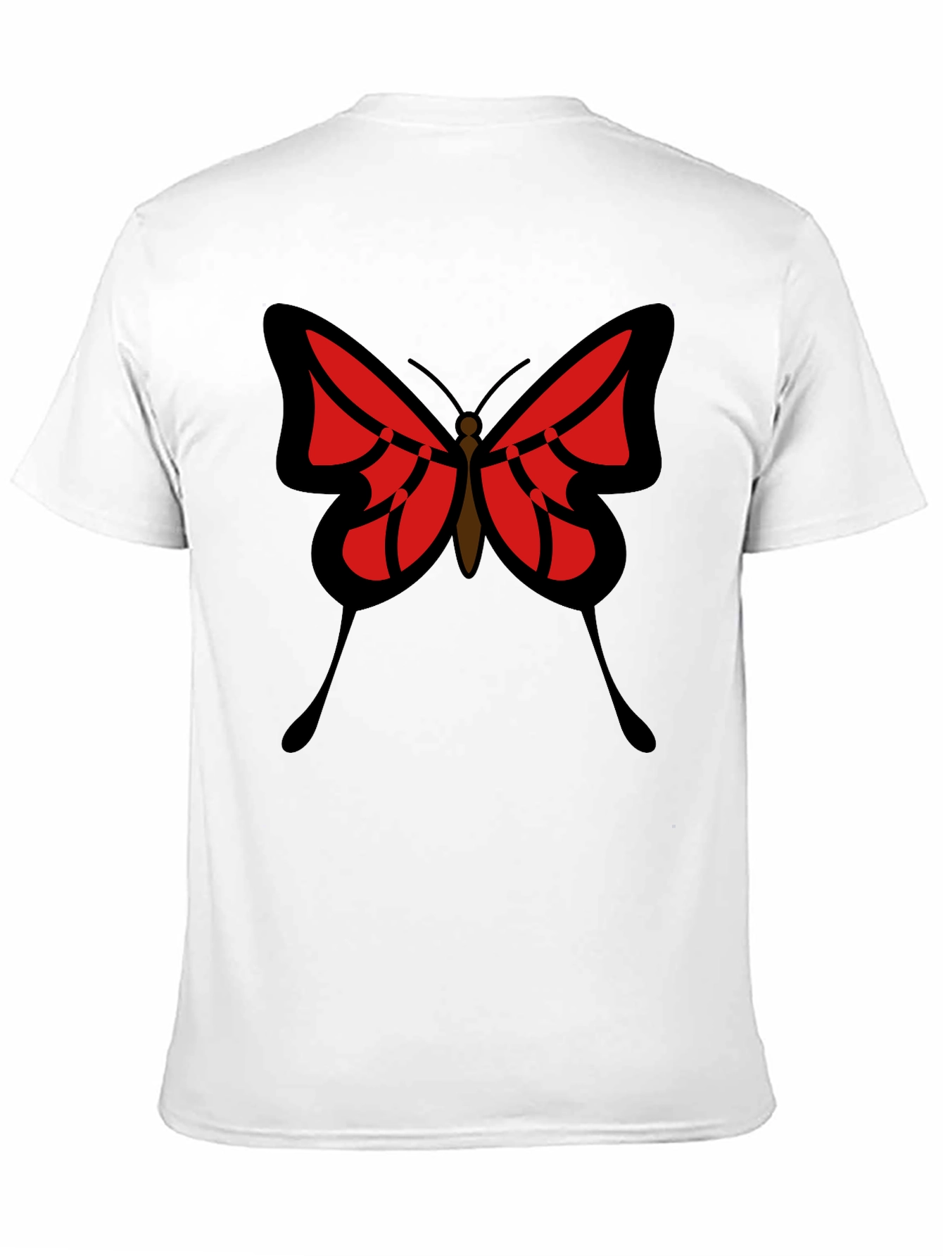 Butterfly Graphic Tee - Black Cotton Casual Shirt