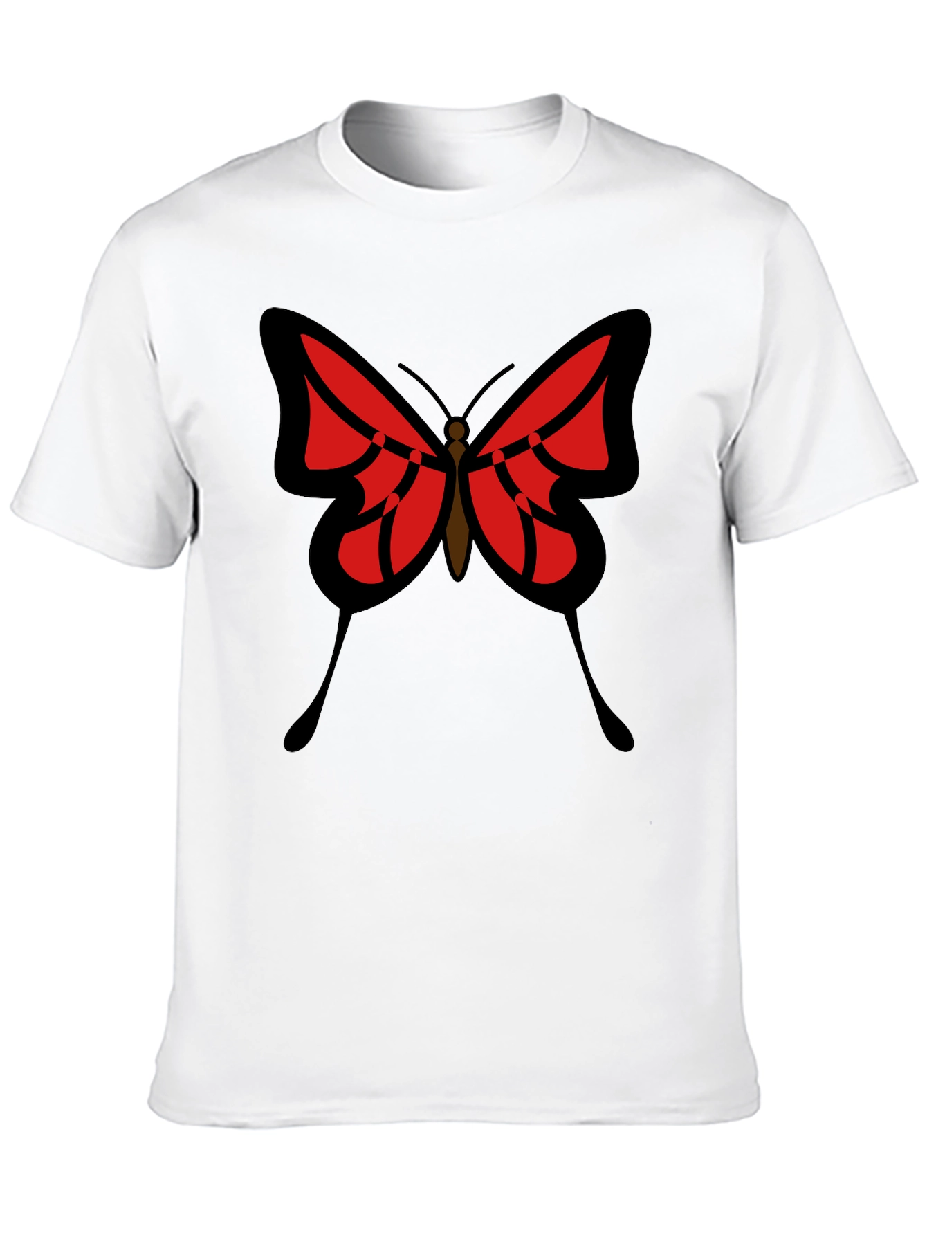 Butterfly Graphic Tee - Black Cotton Casual Shirt
