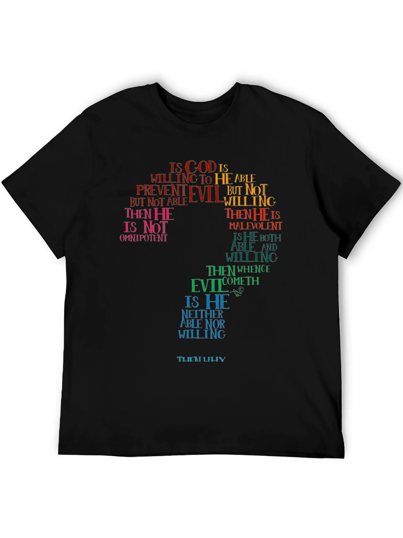 Philosophical Question T-Shirt - God and Evil