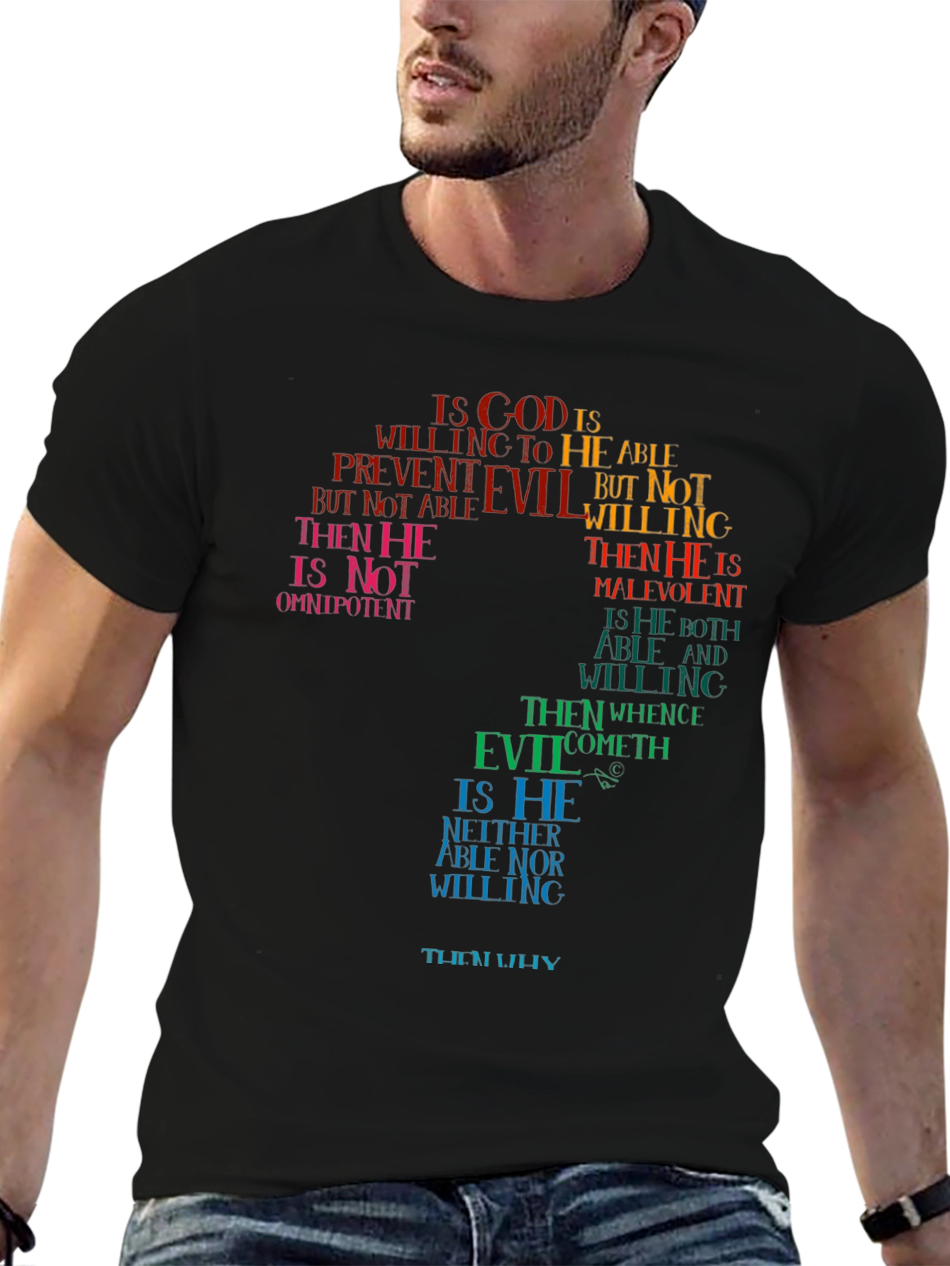 Philosophical Question T-Shirt - God and Evil