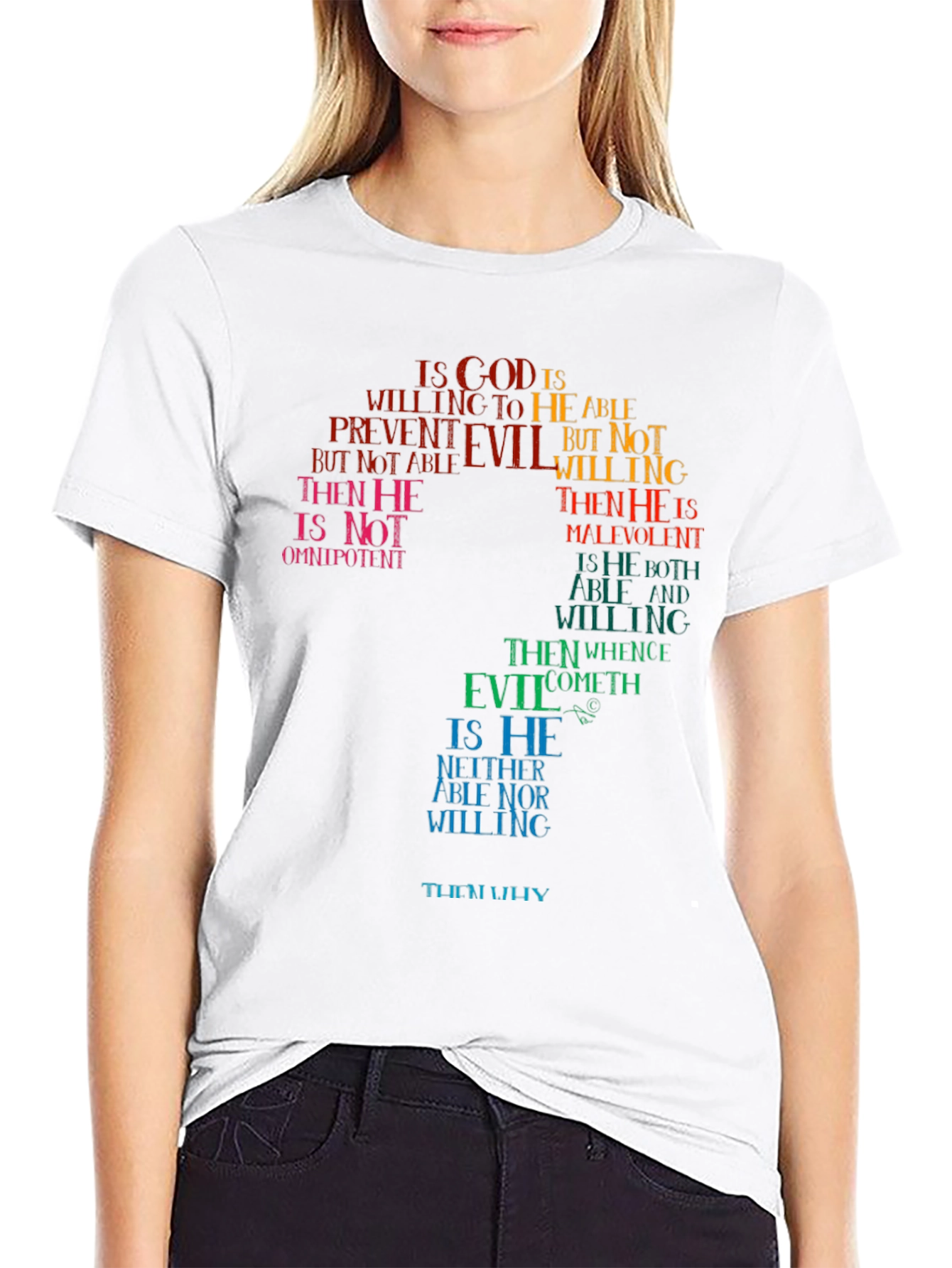 Philosophical Question T-Shirt - God and Evil