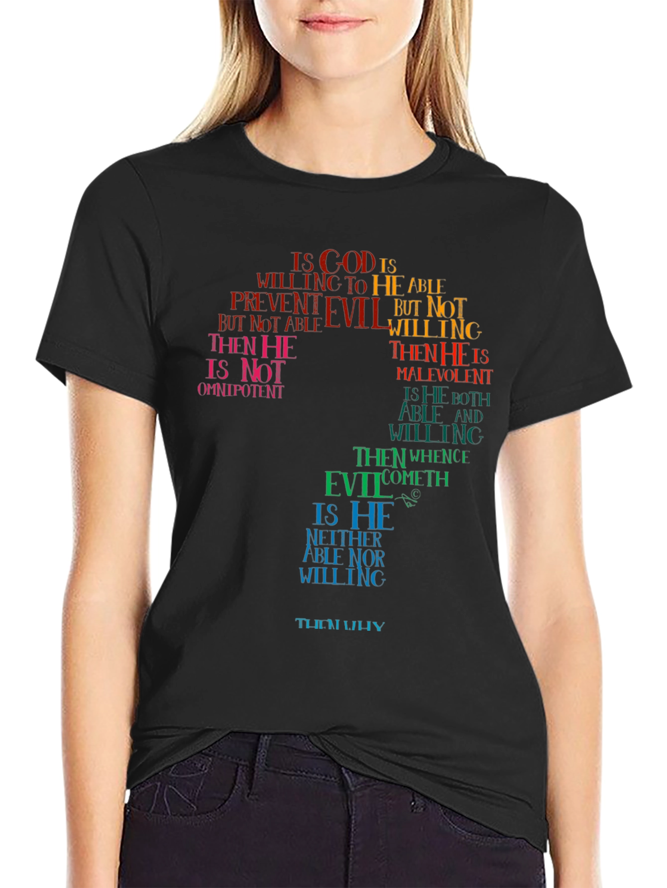 Philosophical Question T-Shirt - God and Evil