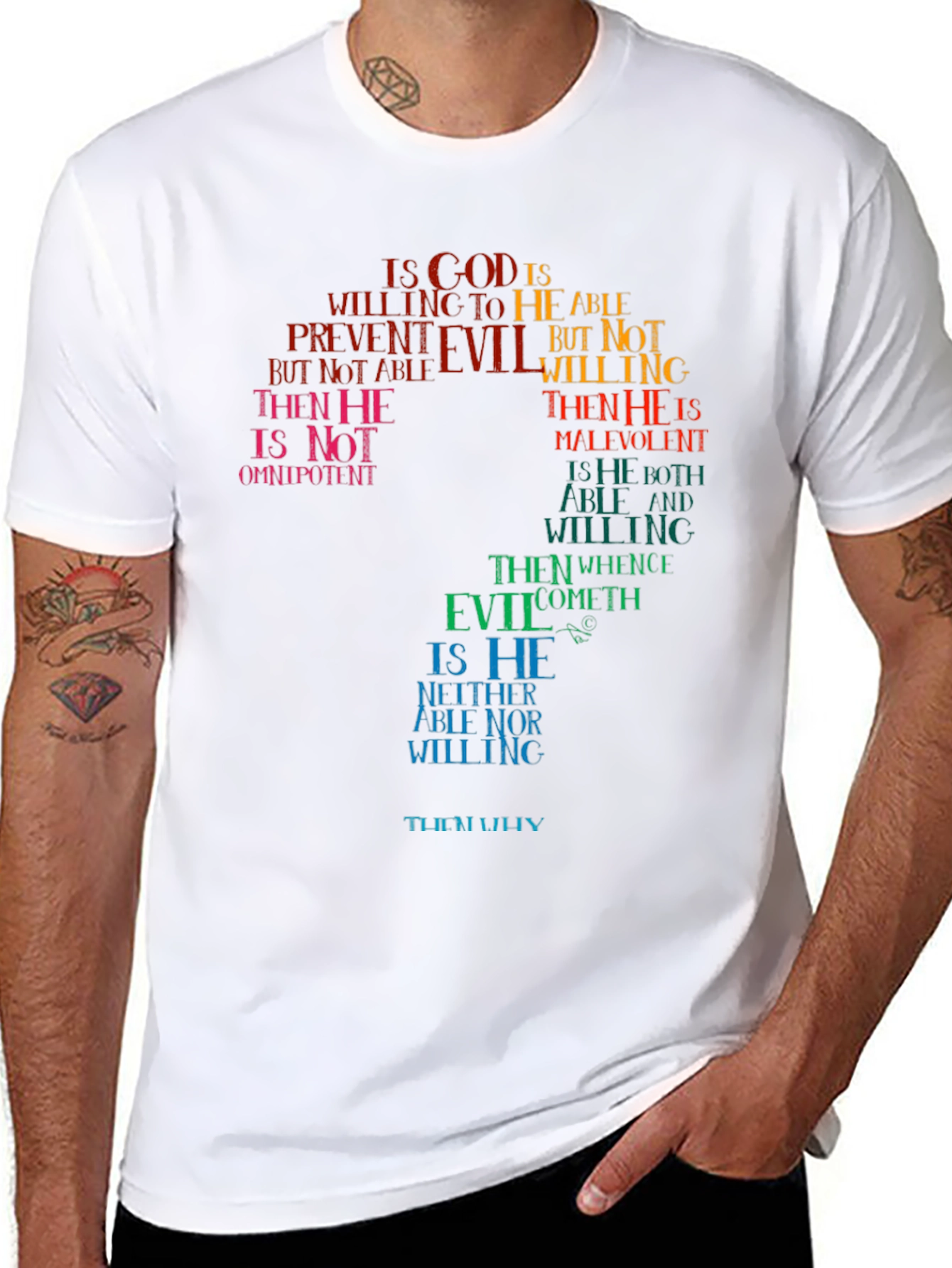Philosophical Question T-Shirt - God and Evil