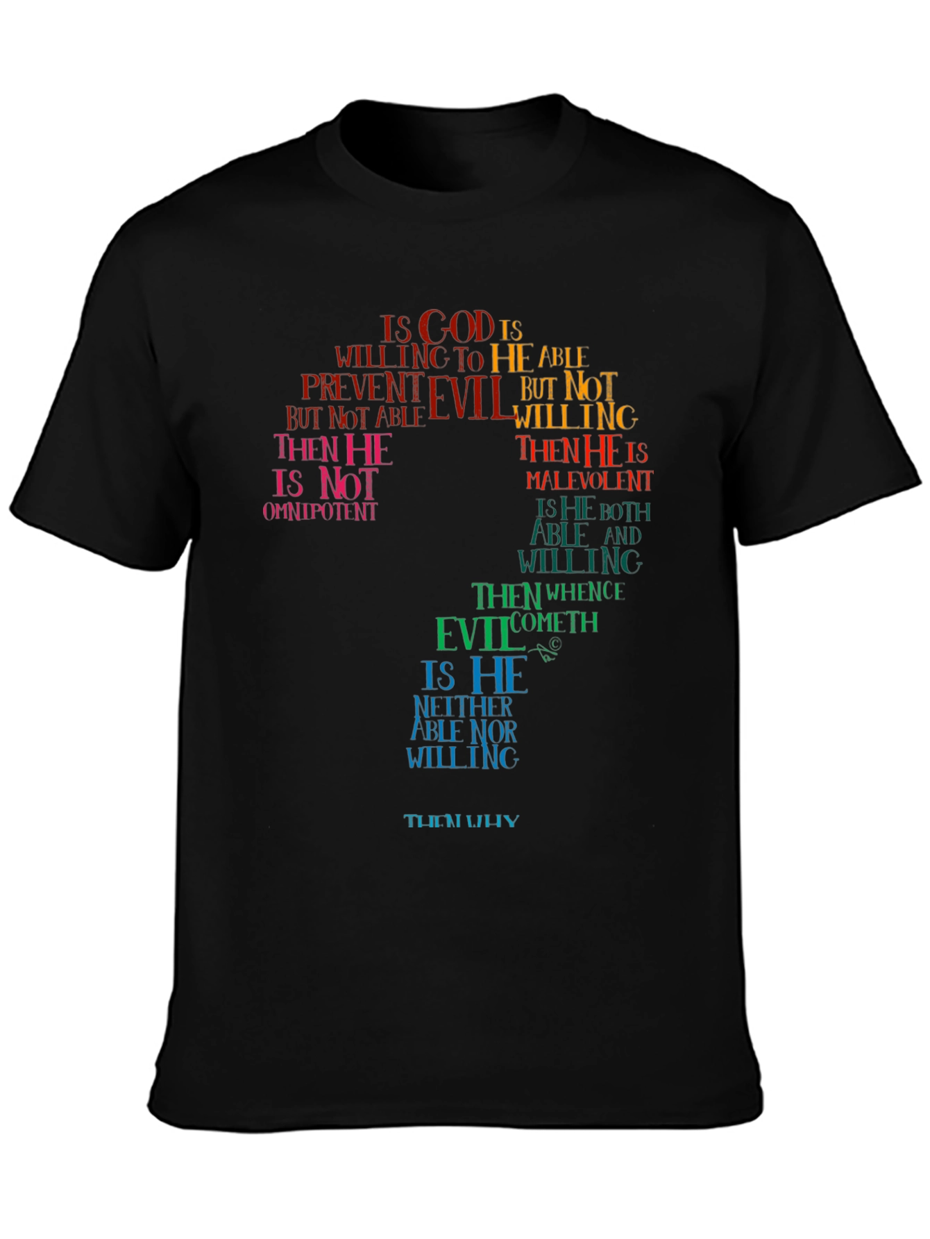 Philosophical Question T-Shirt - God and Evil