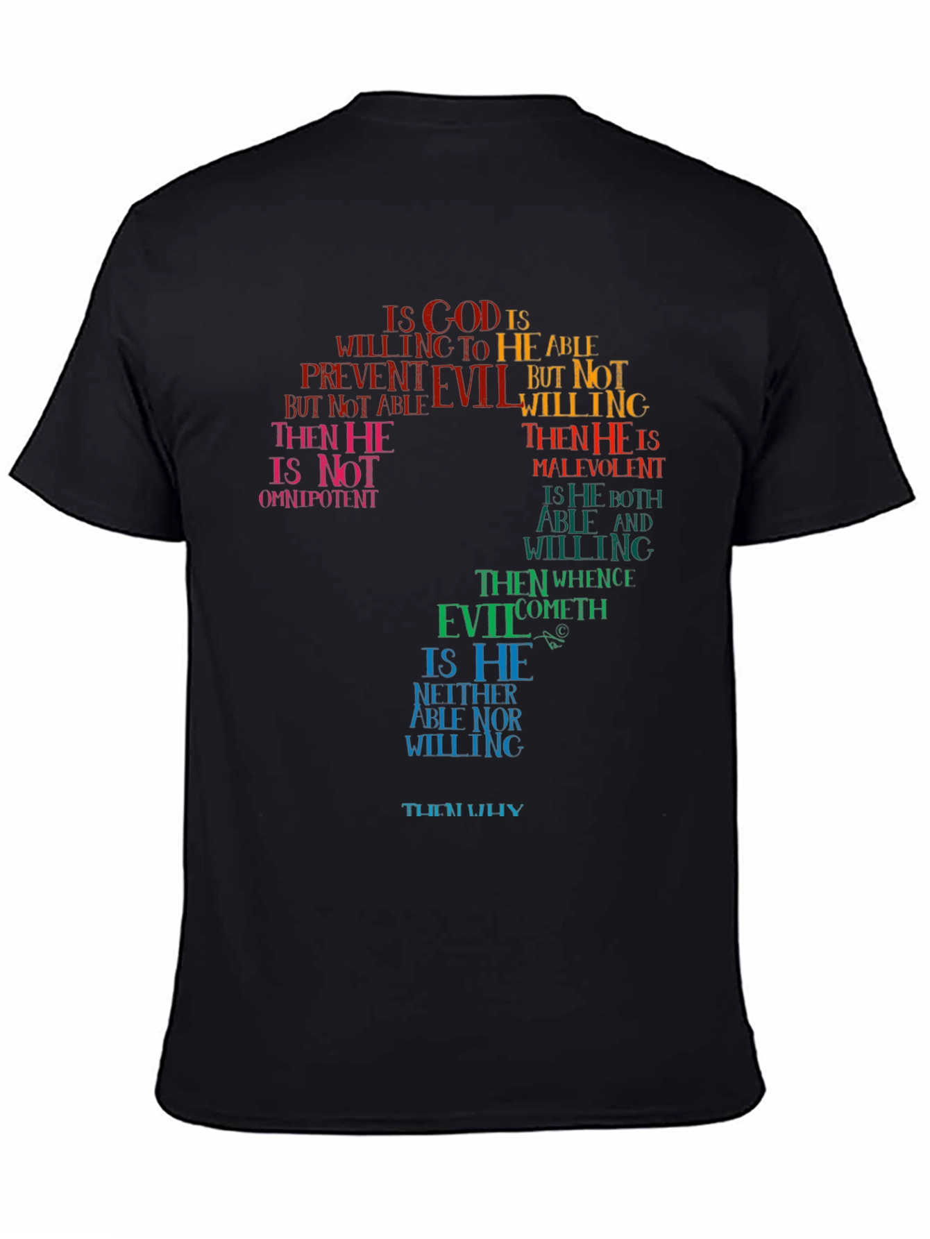 Philosophical Question T-Shirt - God and Evil