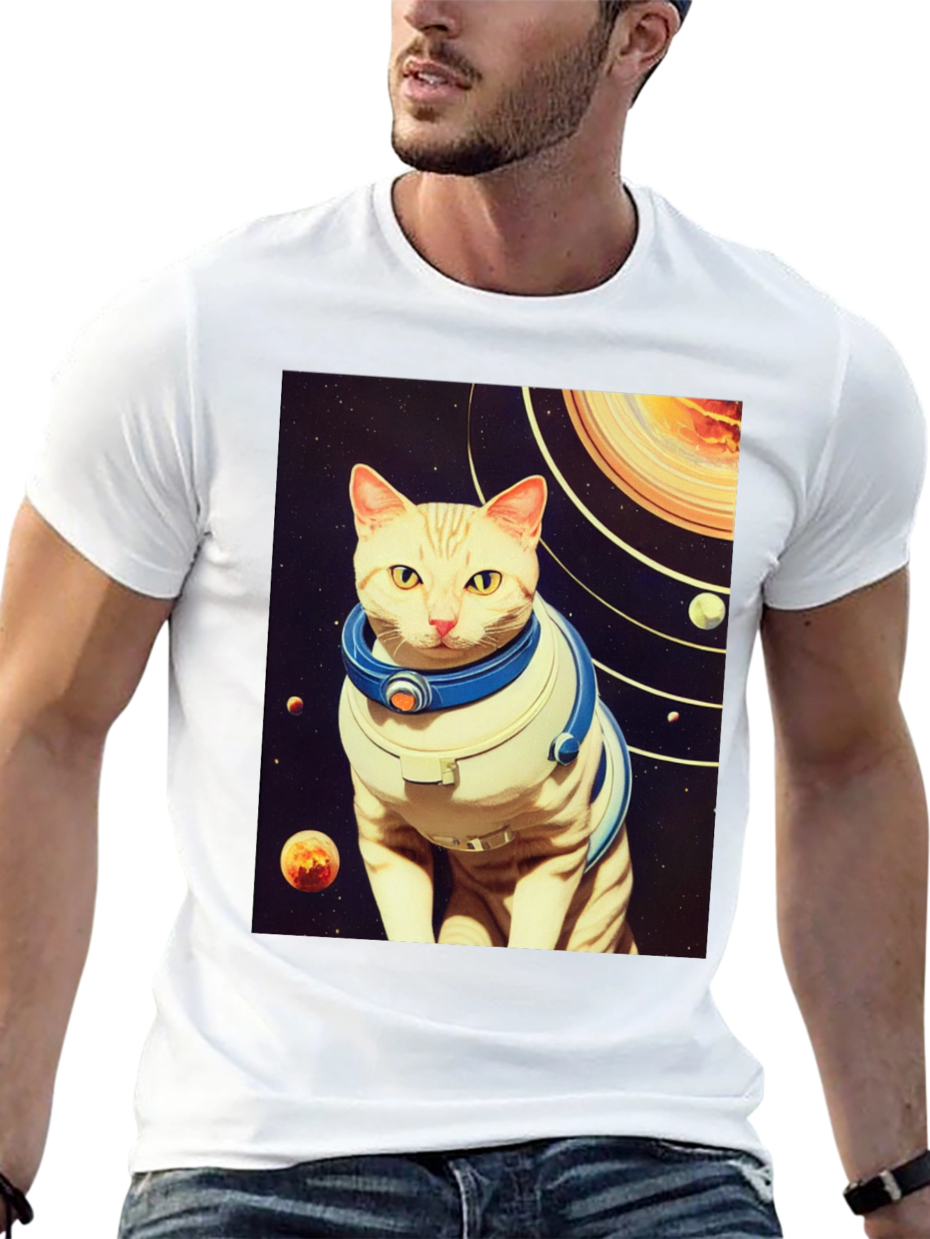 Space Cat T-Shirt - Galaxy Explorer Tee