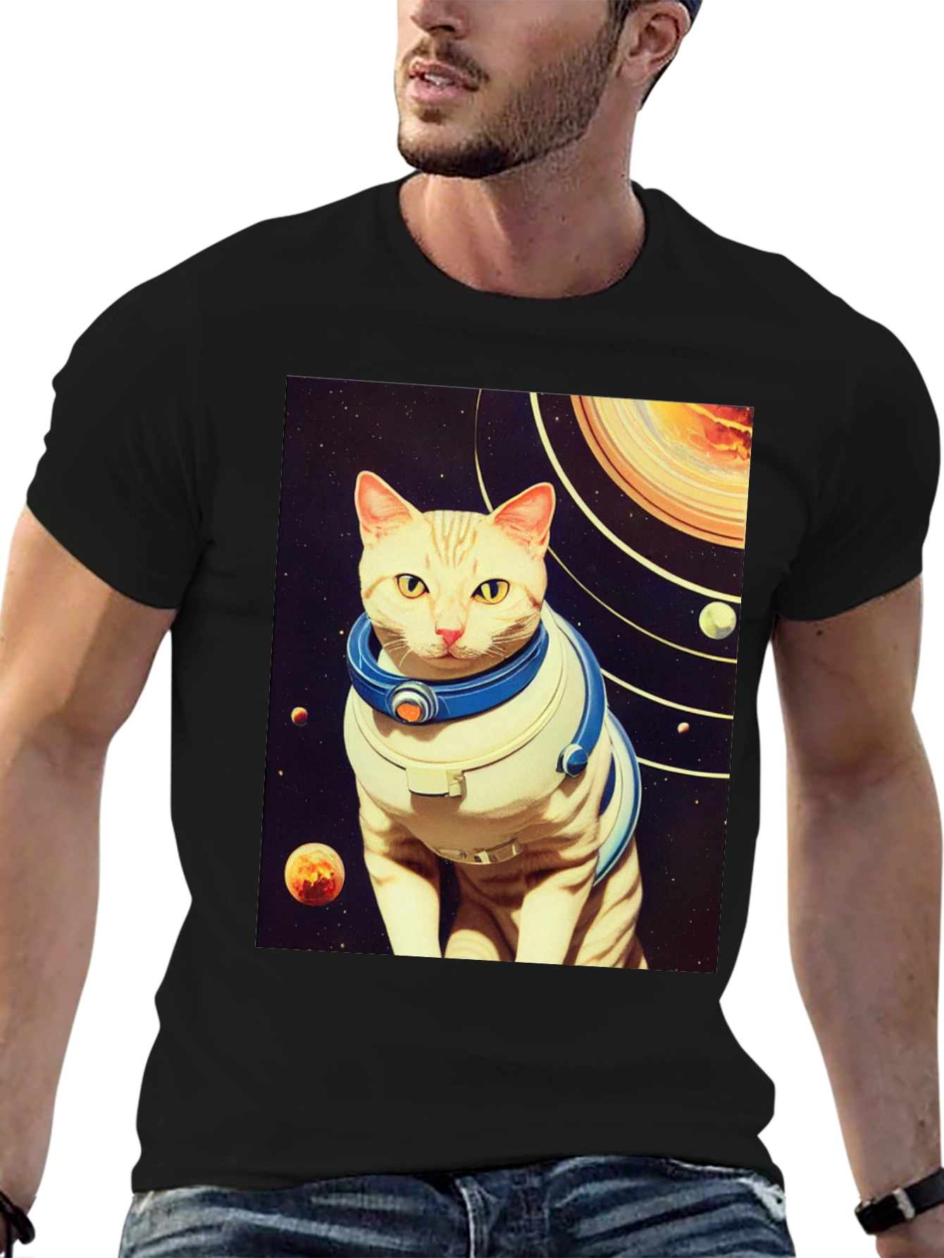 Space Cat T-Shirt - Galaxy Explorer Tee