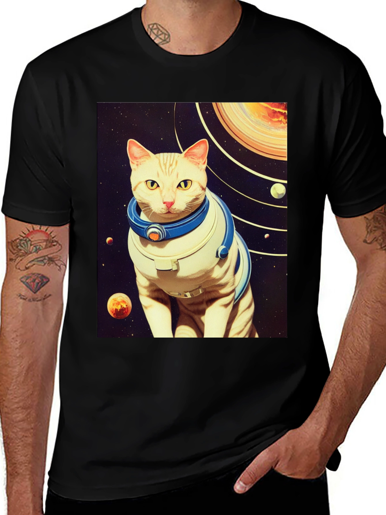 Space Cat T-Shirt - Galaxy Explorer Tee