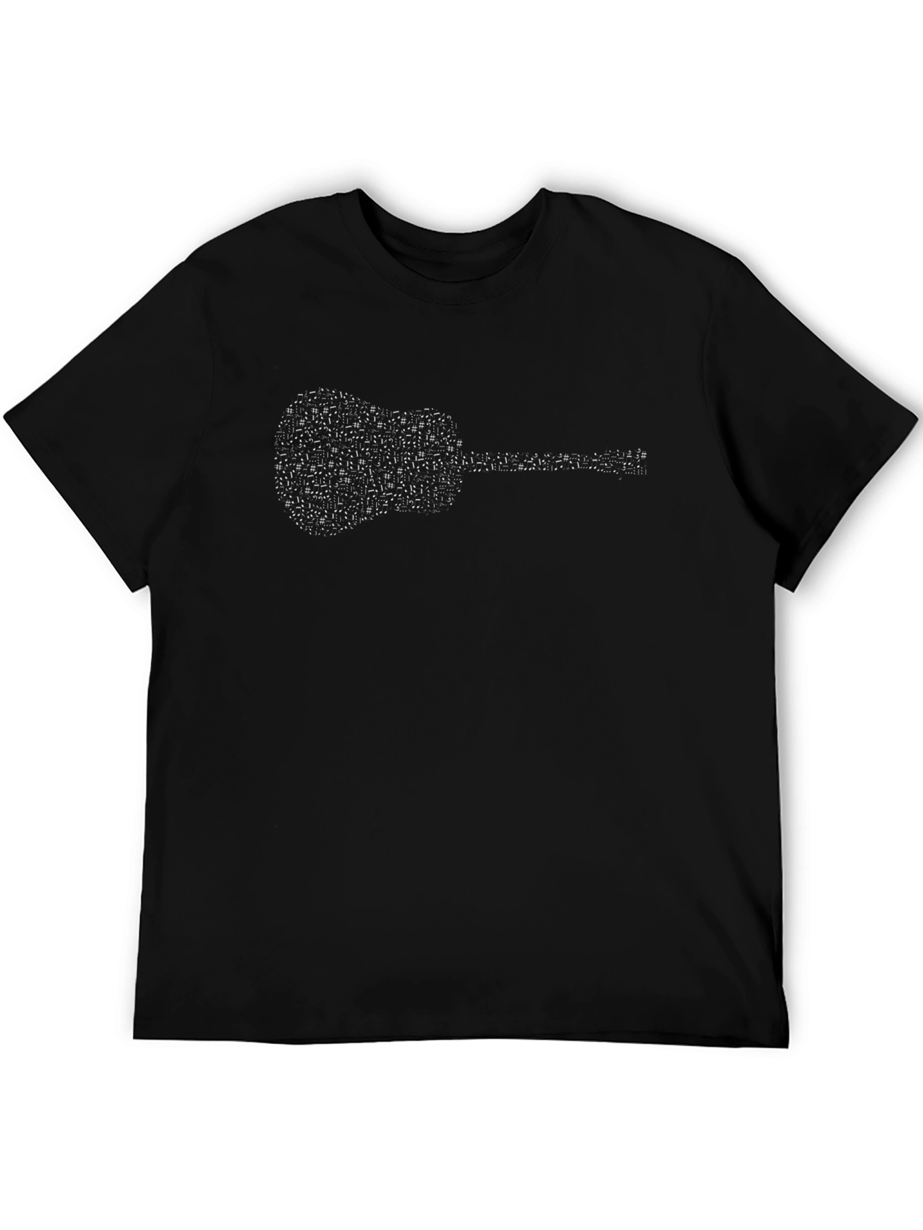 Guitar Notes Graphic Tee - Black Casual Shirt