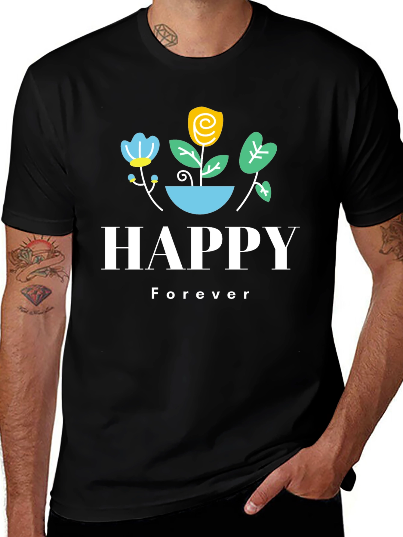Happy Forever Graphic Print T-Shirt