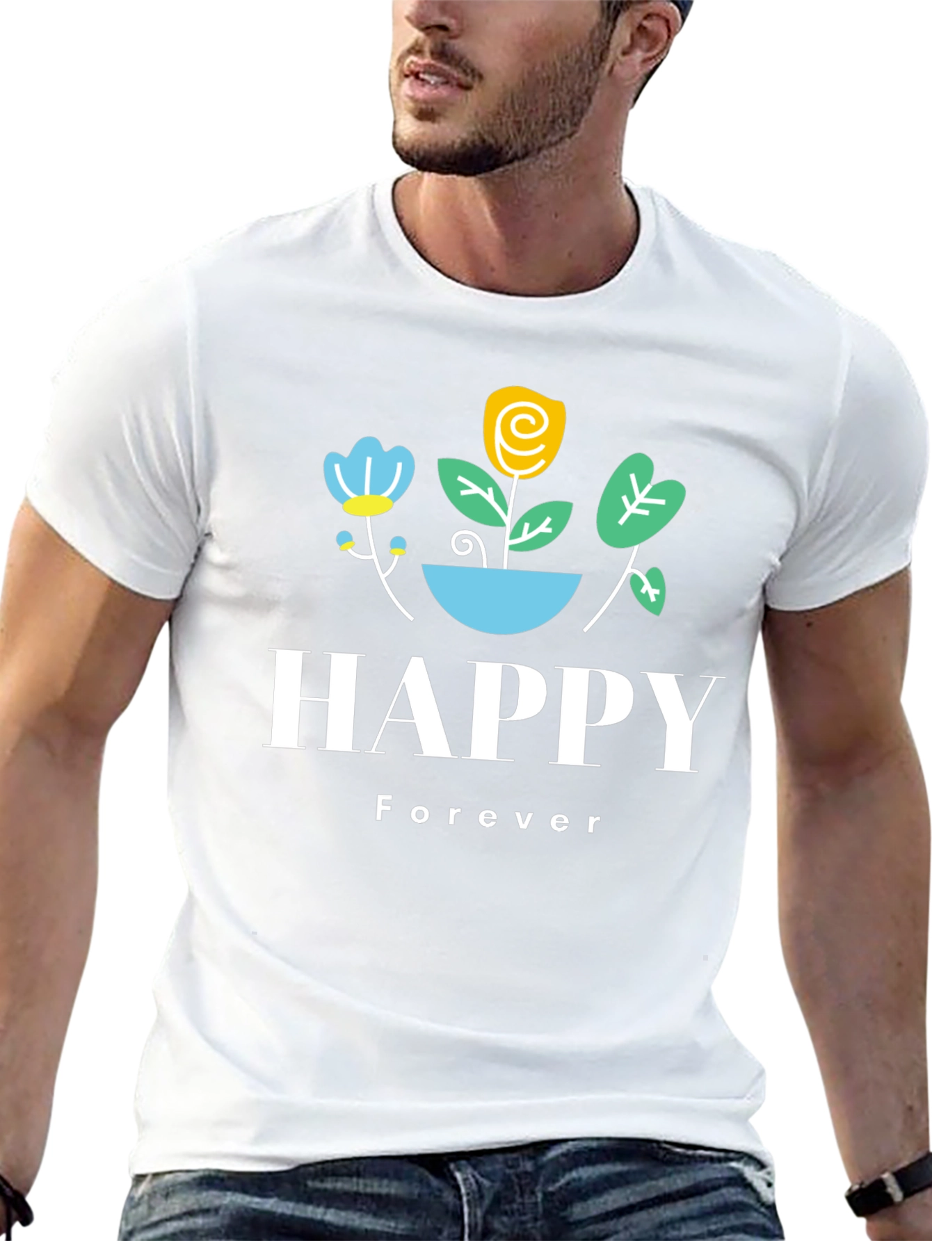 Happy Forever Graphic Print T-Shirt