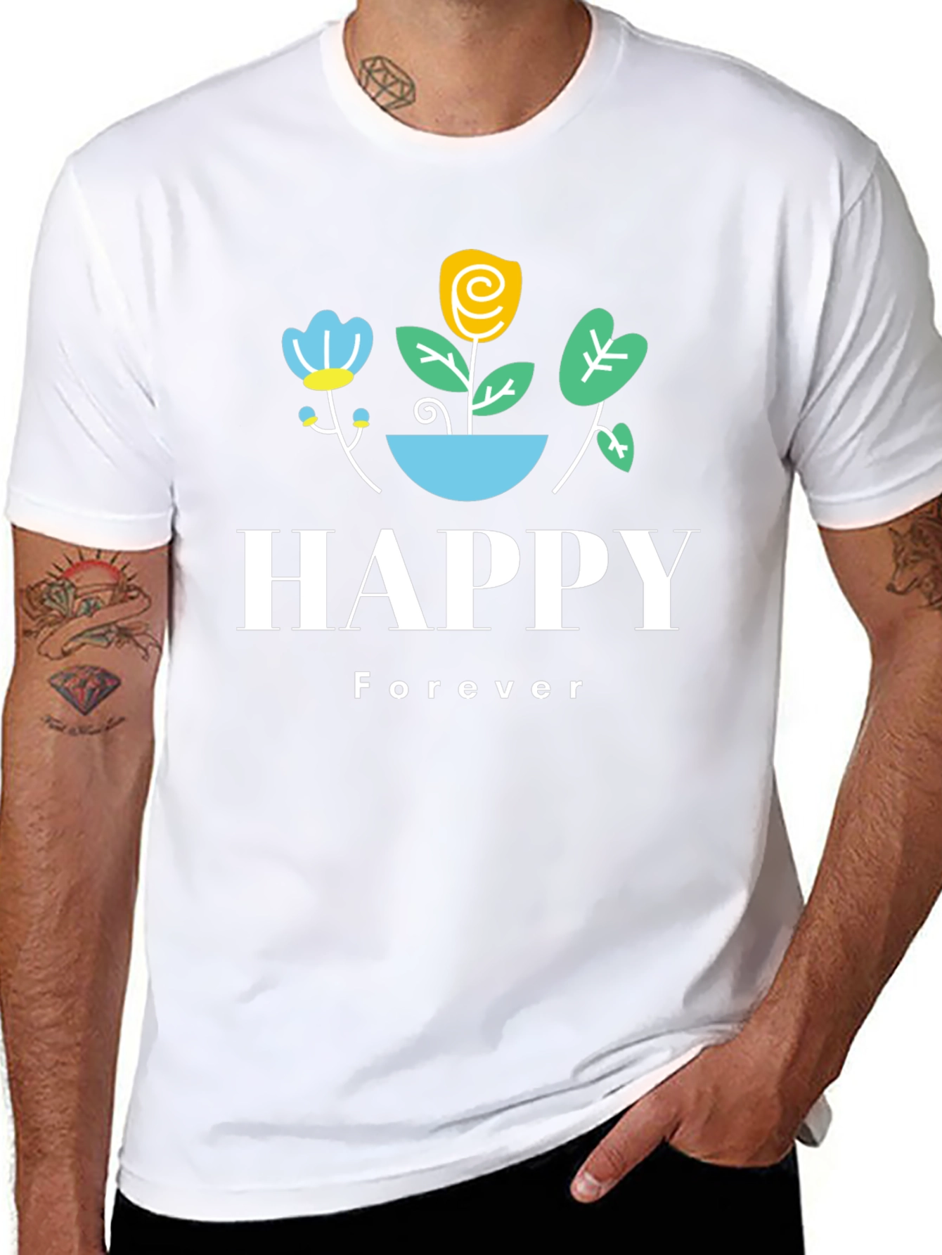 Happy Forever Graphic Print T-Shirt