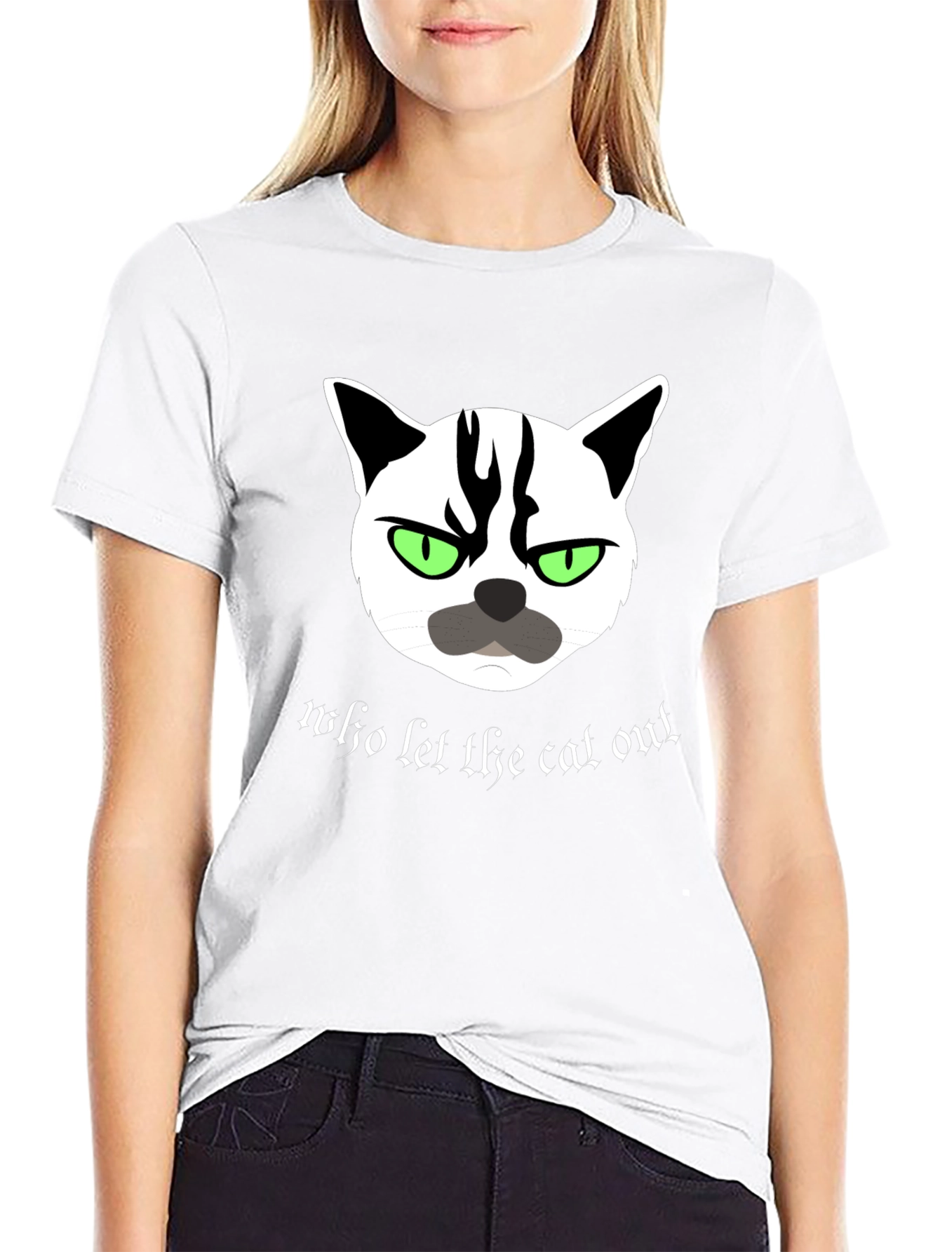 Grumpy Cat T-Shirt - Who Let The Cat Out?