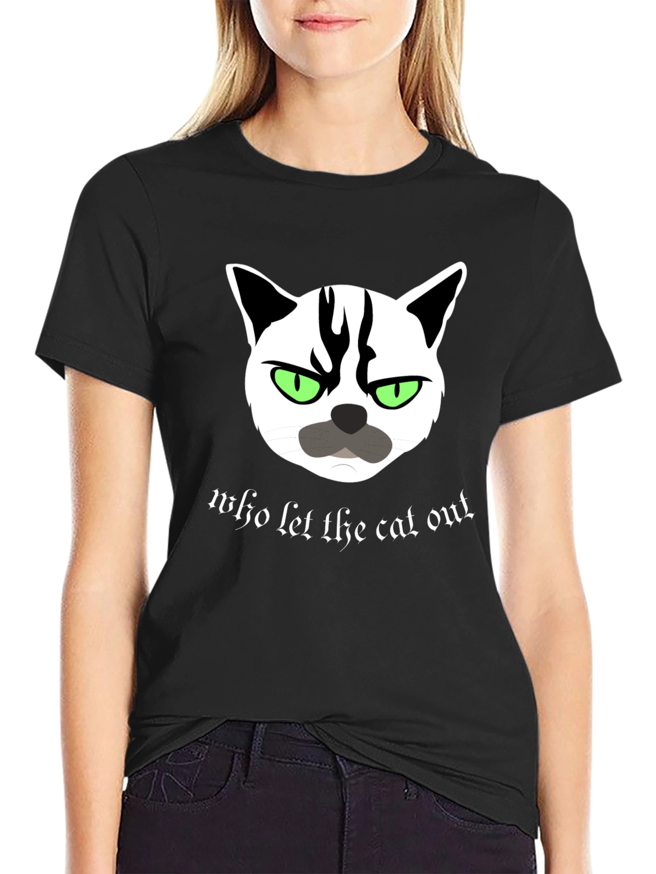 Grumpy Cat T-Shirt - Who Let The Cat Out?