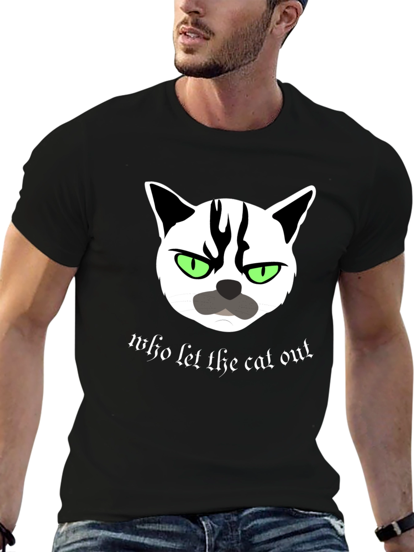 Grumpy Cat T-Shirt - Who Let The Cat Out?