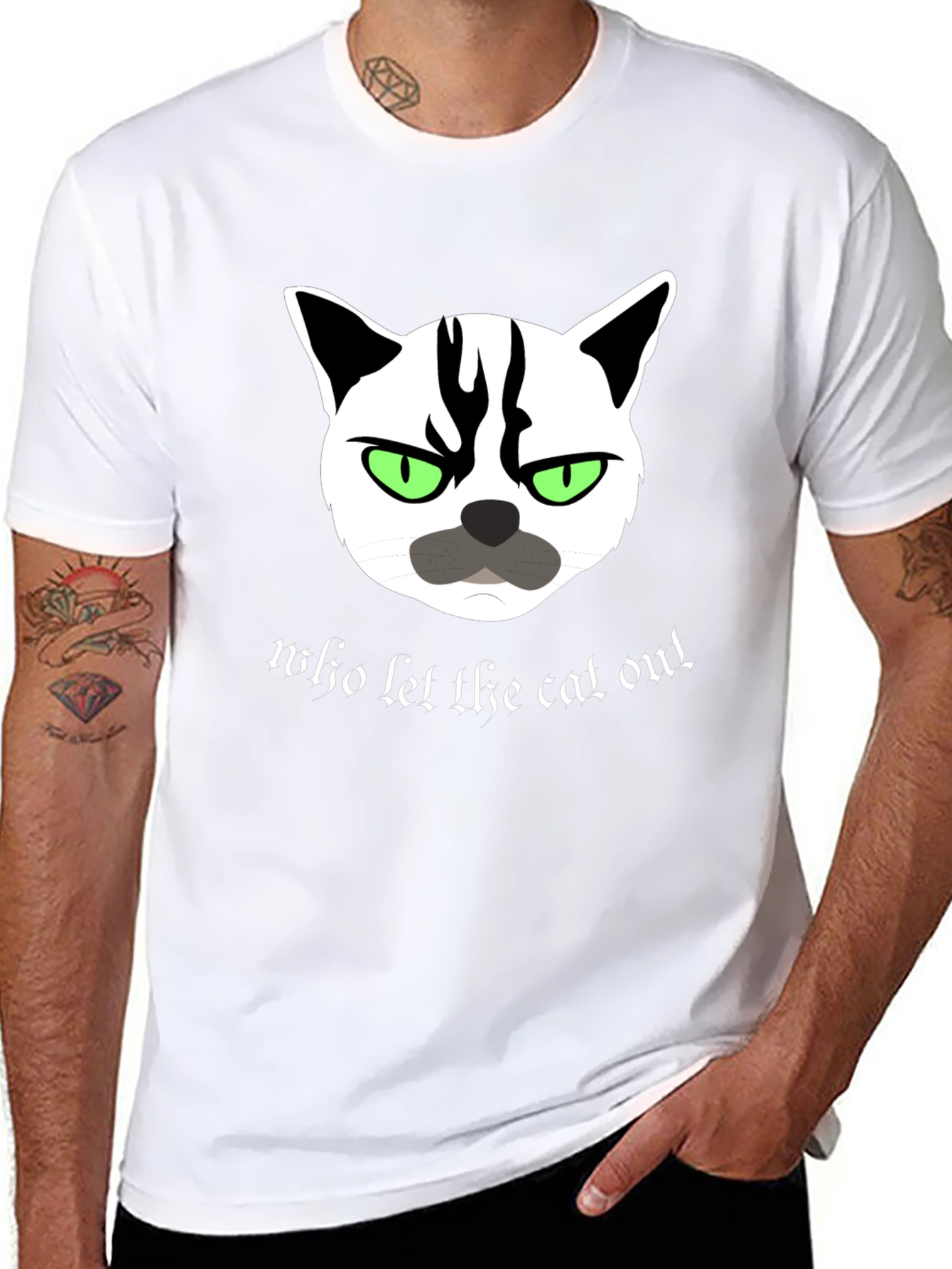 Grumpy Cat T-Shirt - Who Let The Cat Out?