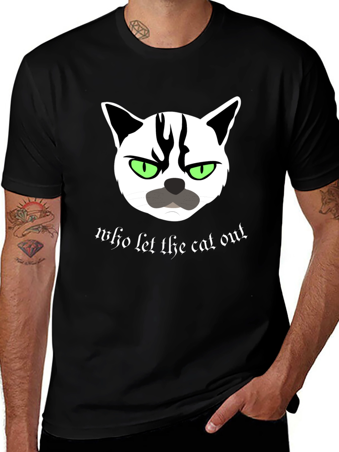 Grumpy Cat T-Shirt - Who Let The Cat Out?