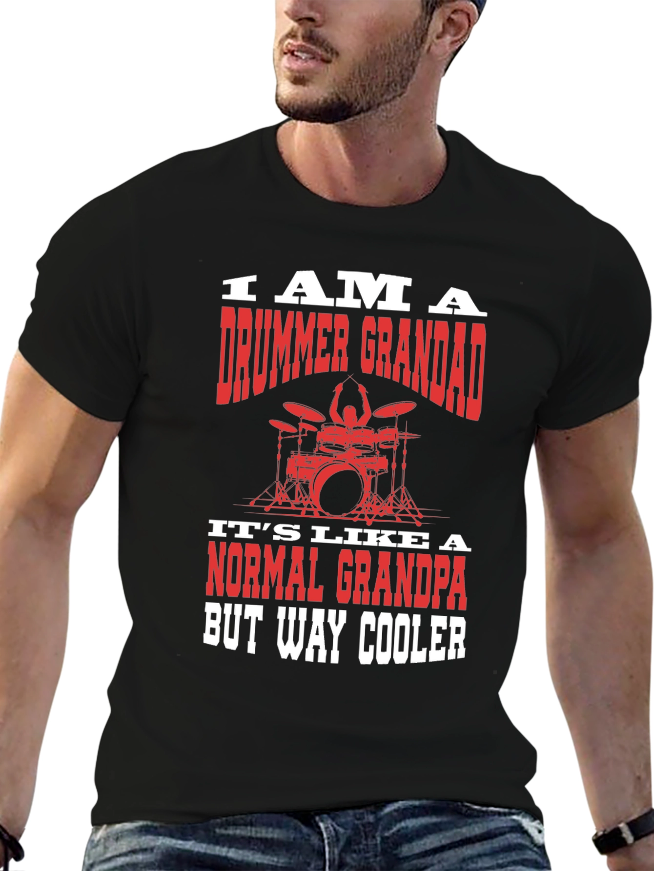 Drummer Grandad T-Shirt - Cool Grandpa Gift