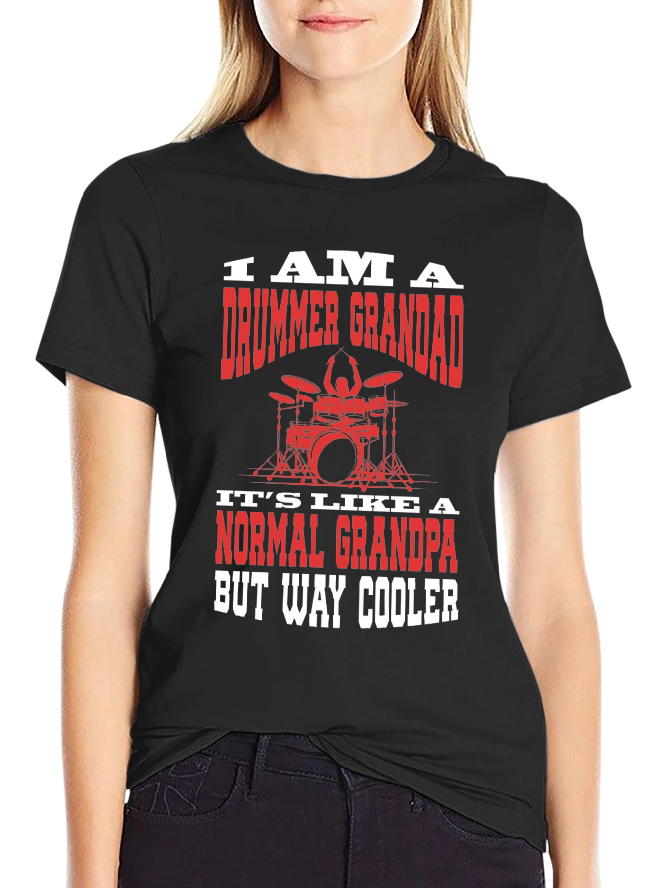 Drummer Grandad T-Shirt - Cool Grandpa Gift