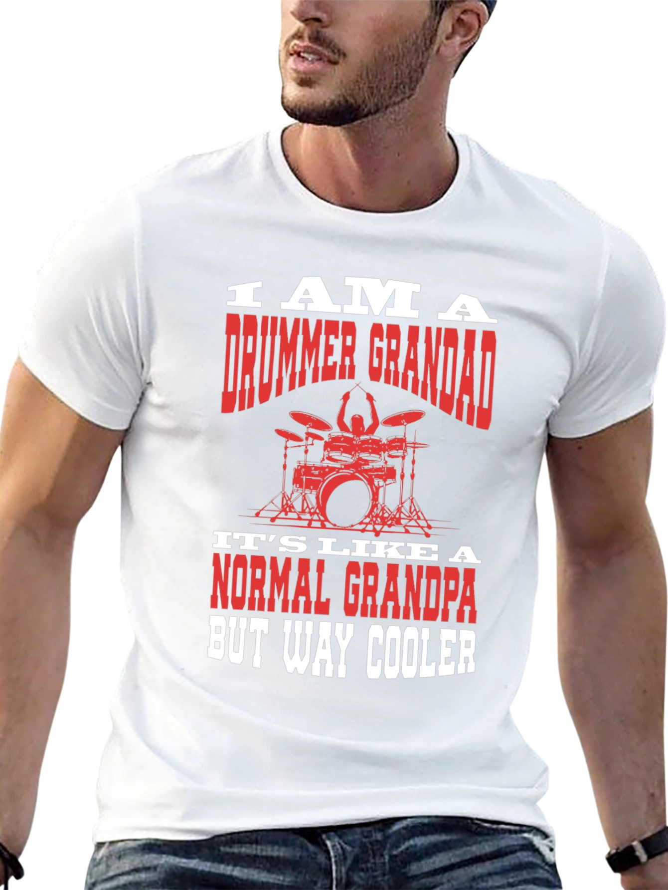Drummer Grandad T-Shirt - Cool Grandpa Gift