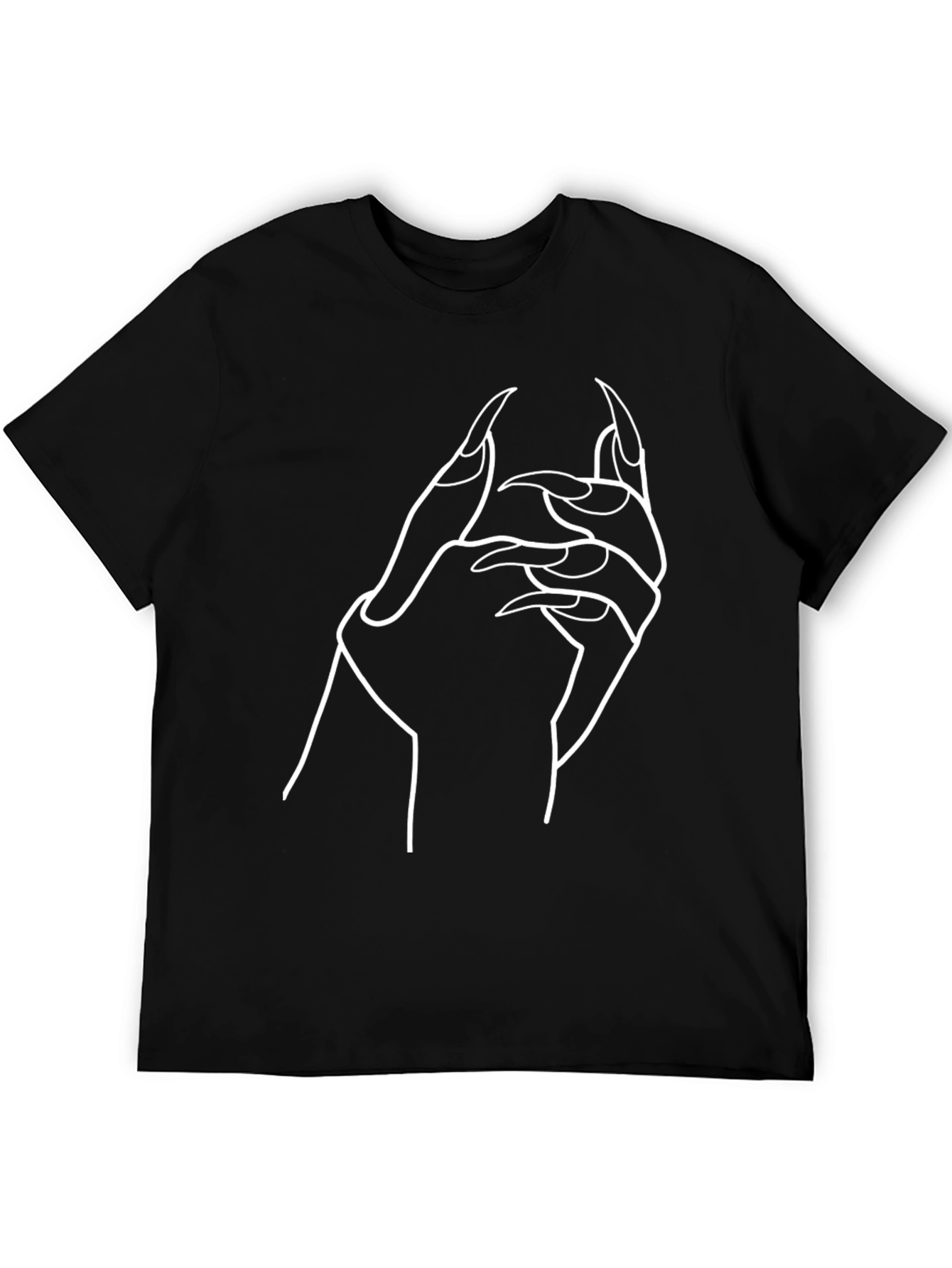 Gothic Hand Graphic Black T-Shirt