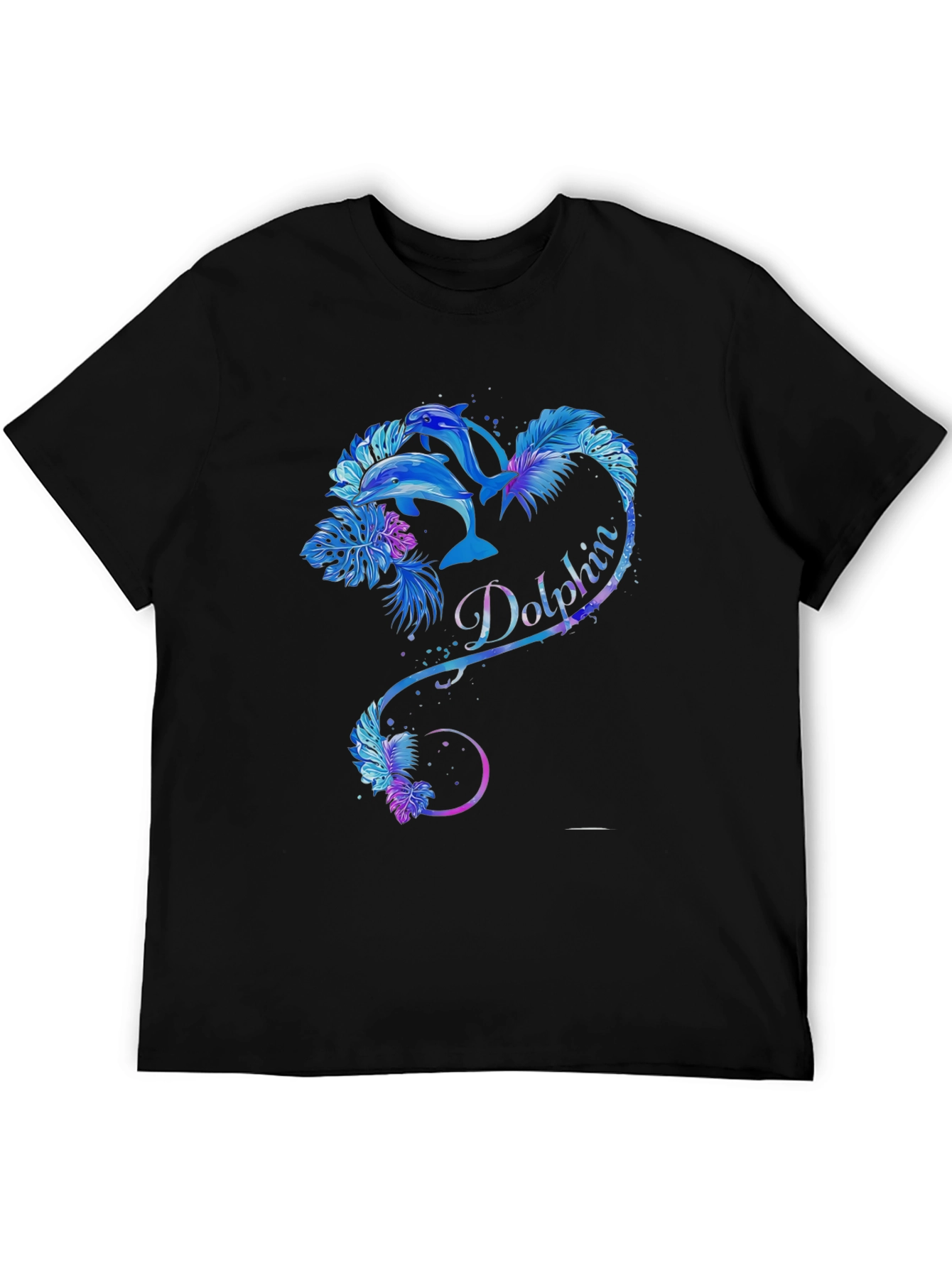 Dolphin Heart Graphic Tee - Black
