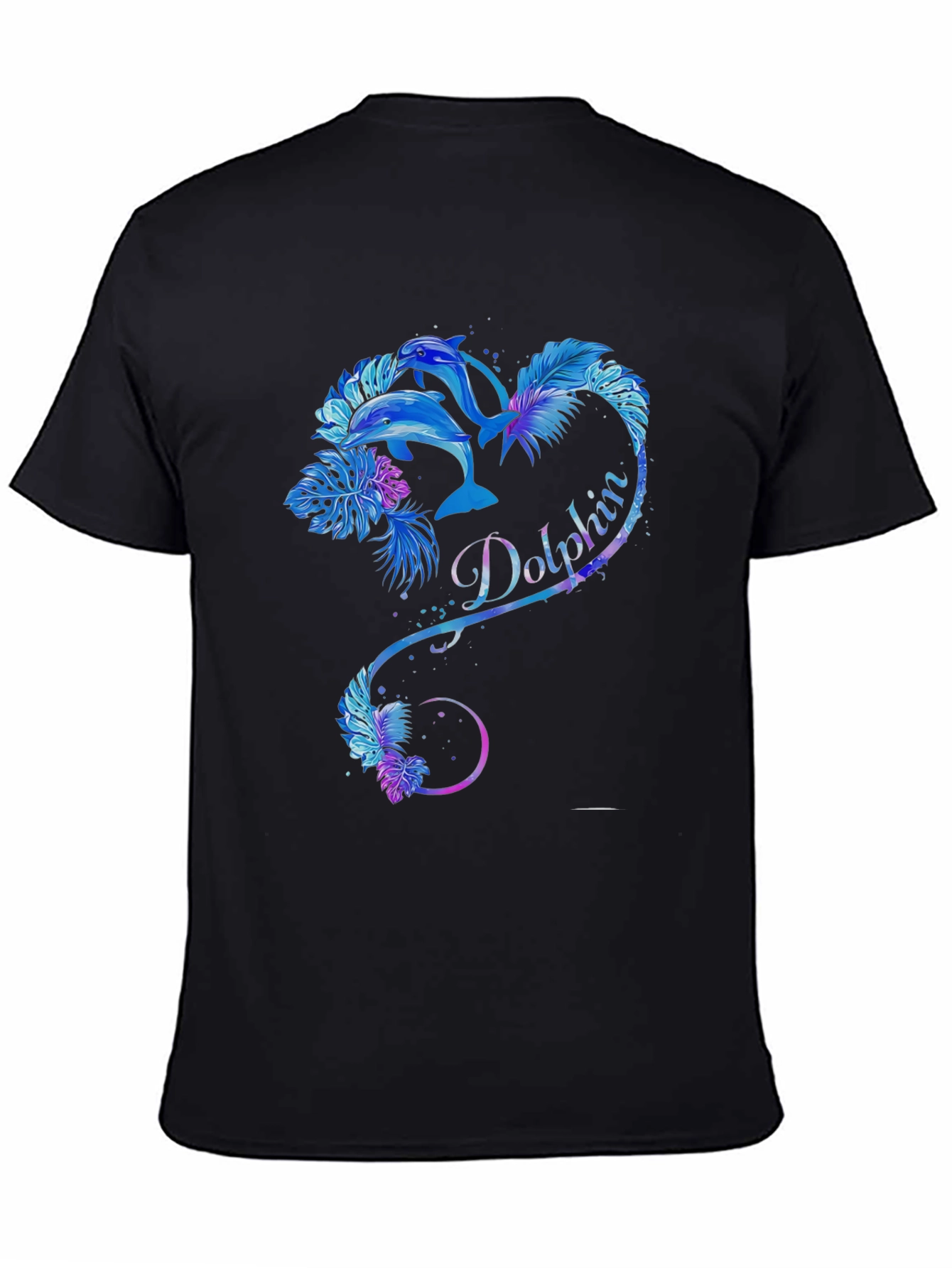 Dolphin Heart Graphic Tee - Black