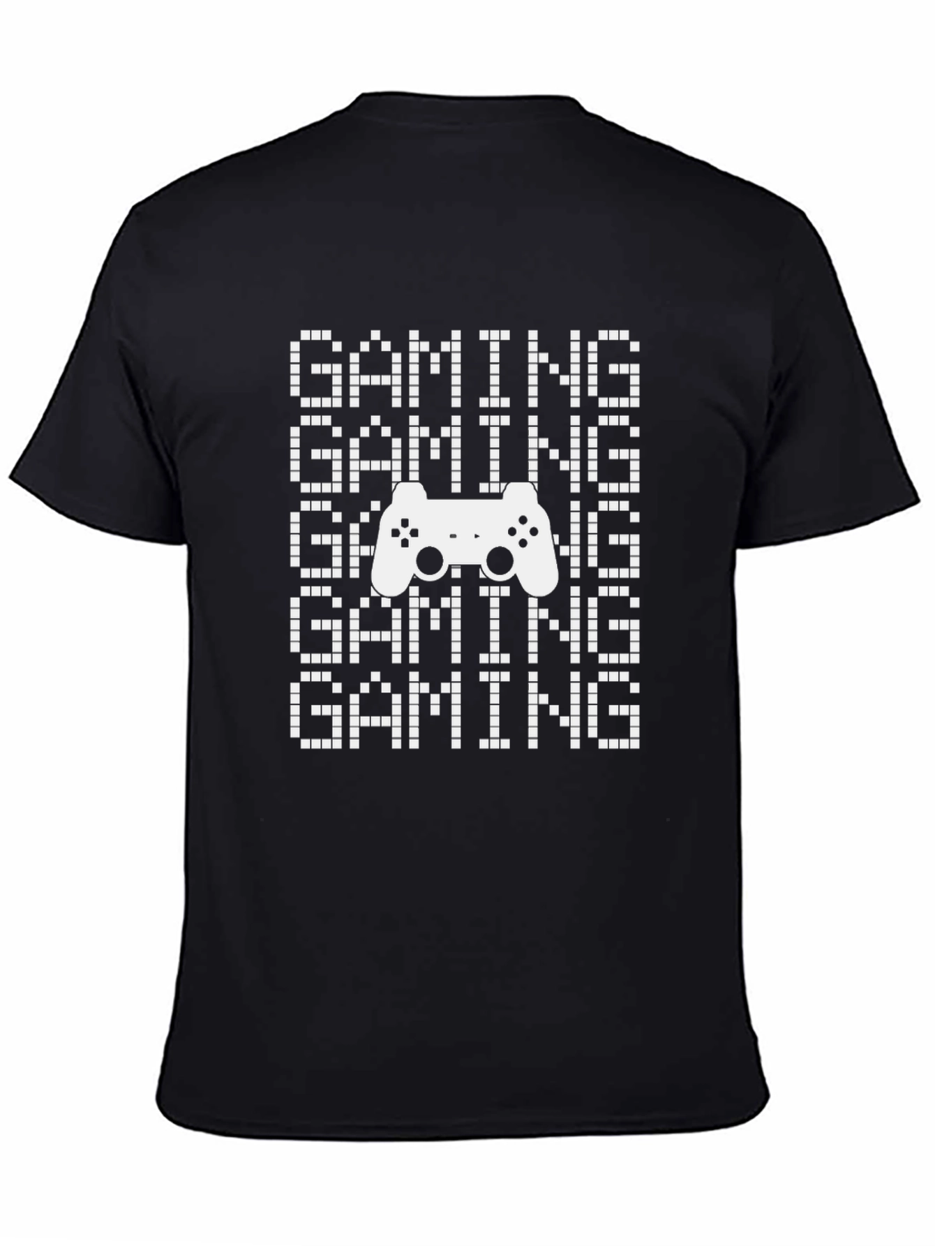 Gaming Controller Pixel Art Black T-Shirt
