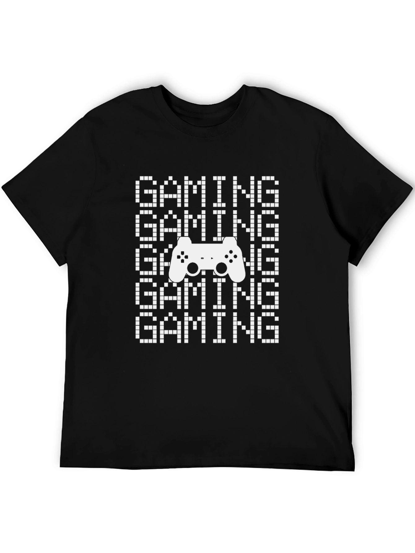 Gaming Controller Pixel Art Black T-Shirt