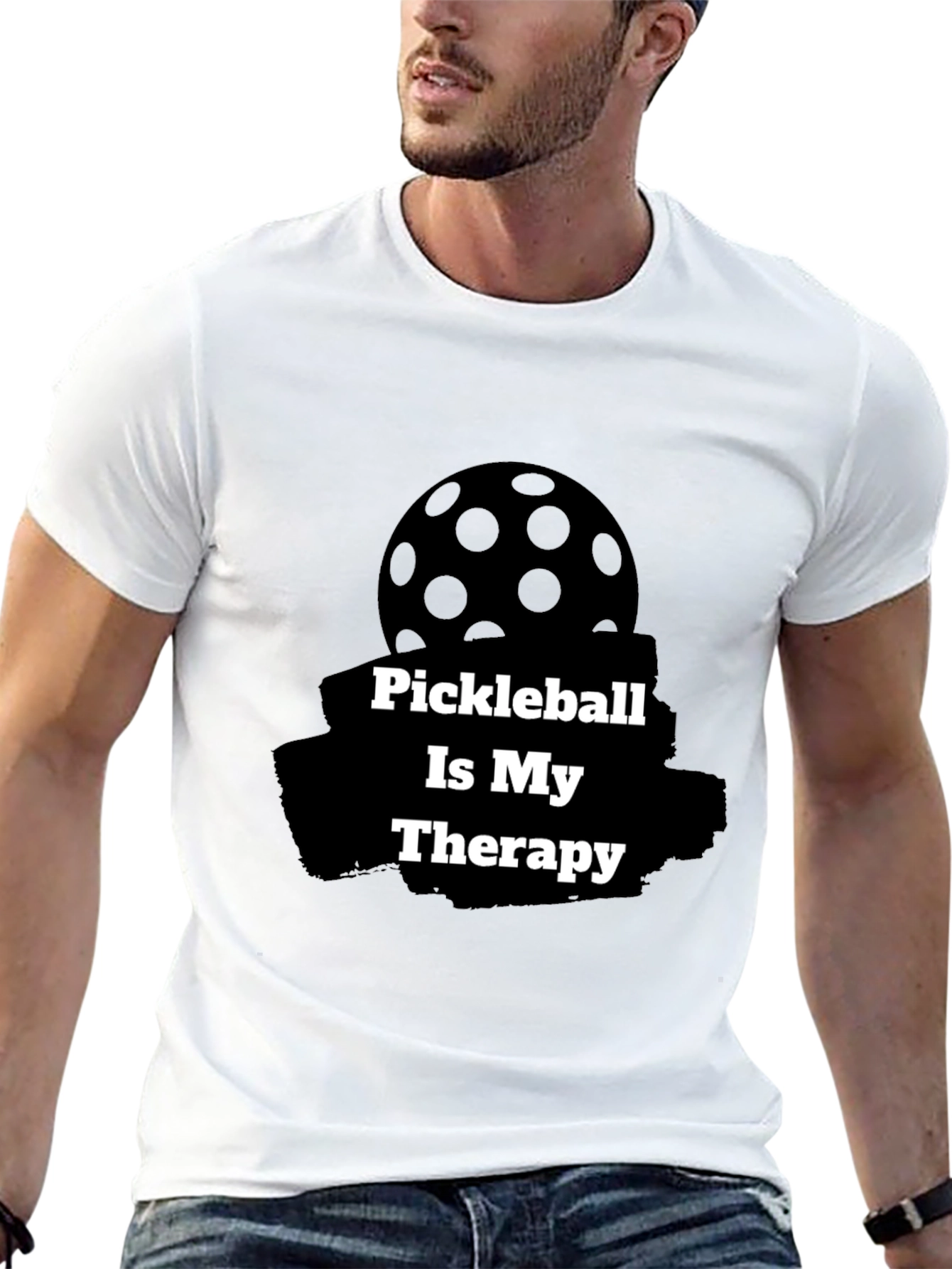 Pickleball Therapy T-Shirt - Black Graphic Tee