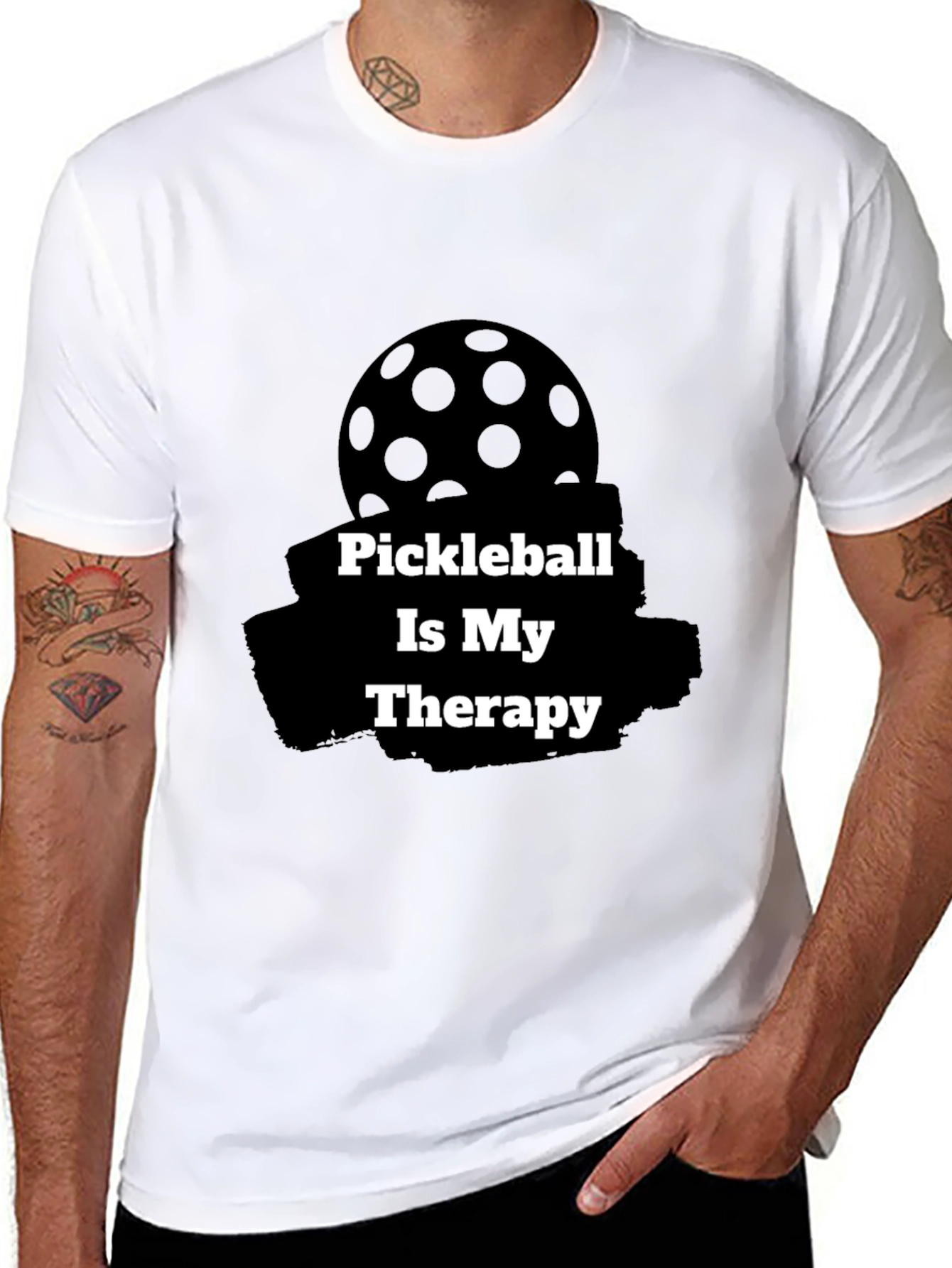 Pickleball Therapy T-Shirt - Black Graphic Tee