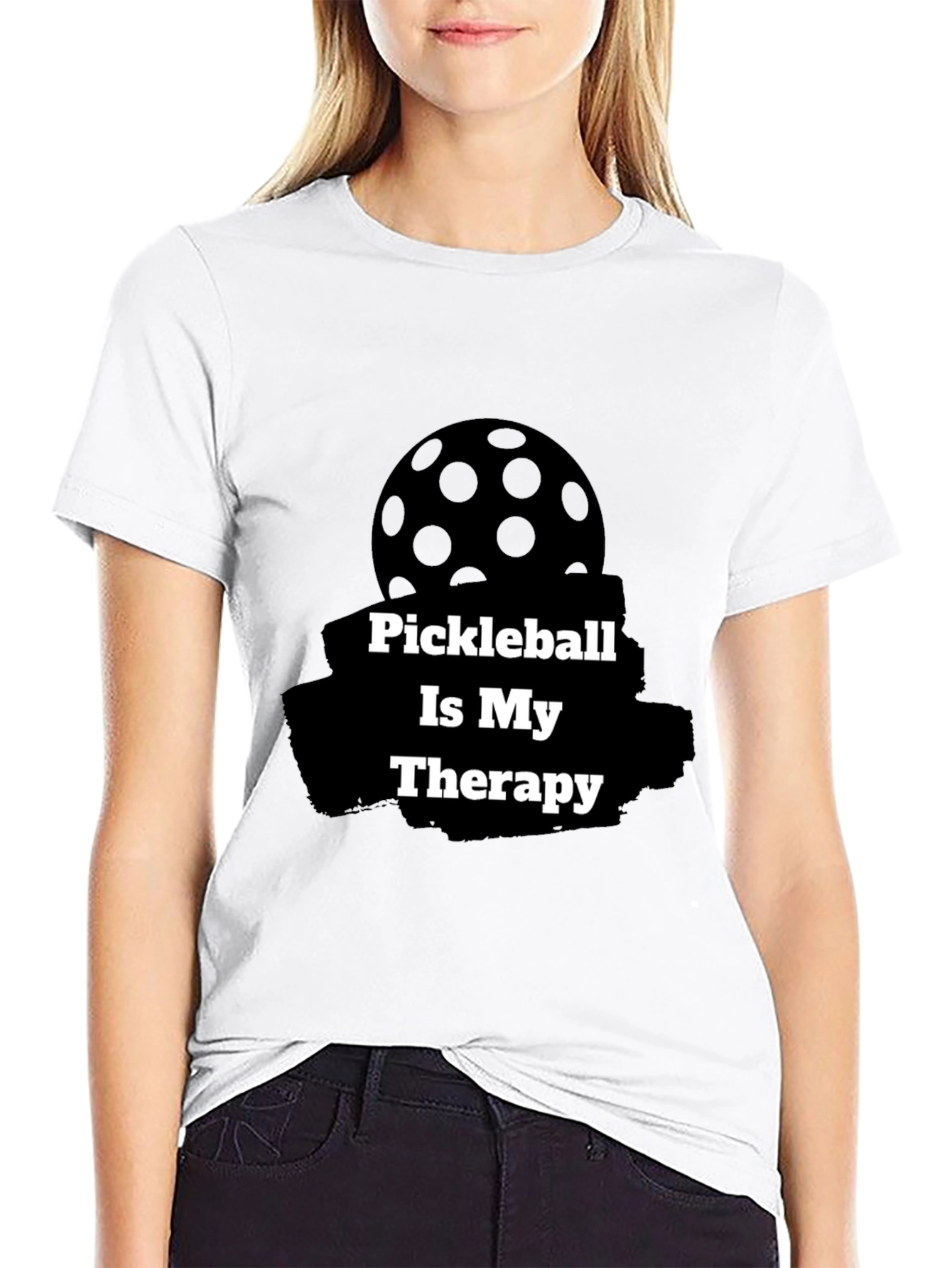 Pickleball Therapy T-Shirt - Black Graphic Tee