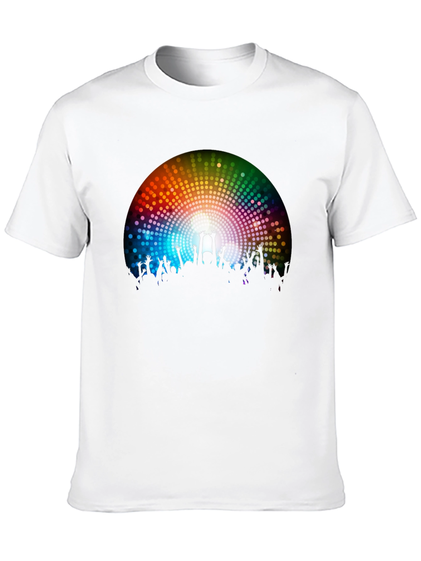 Party Crowd Graphic Tee - Black Cotton T-Shirt