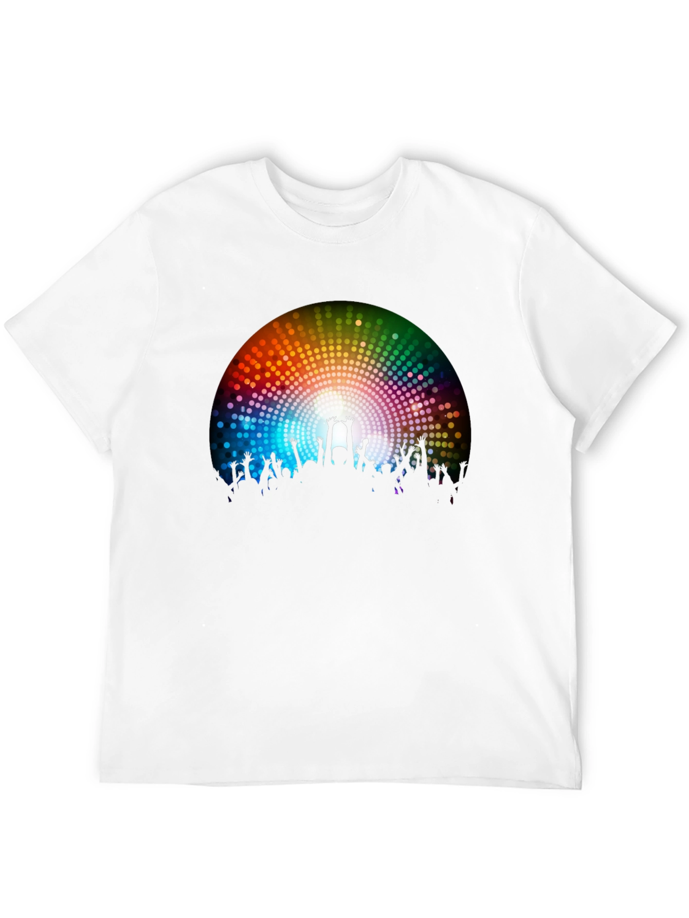 Party Crowd Graphic Tee - Black Cotton T-Shirt