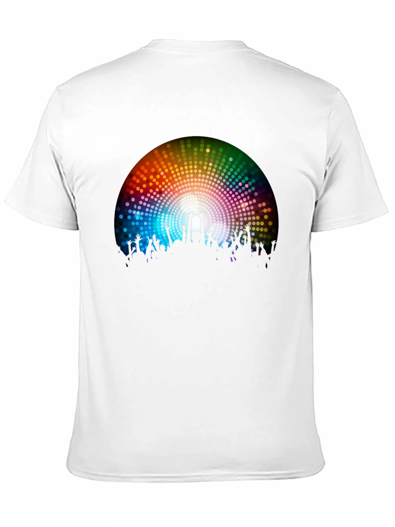 Party Crowd Graphic Tee - Black Cotton T-Shirt