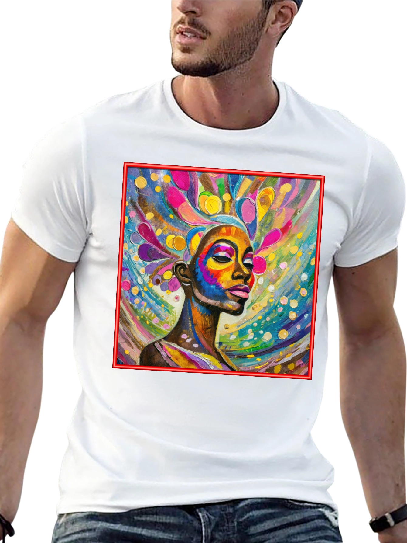 Vibrant Woman Art Black T-Shirt
