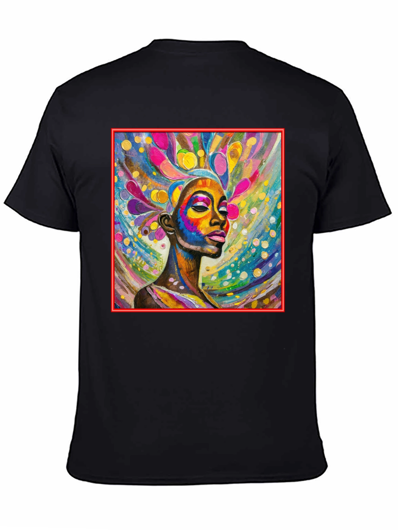 Vibrant Woman Art Black T-Shirt